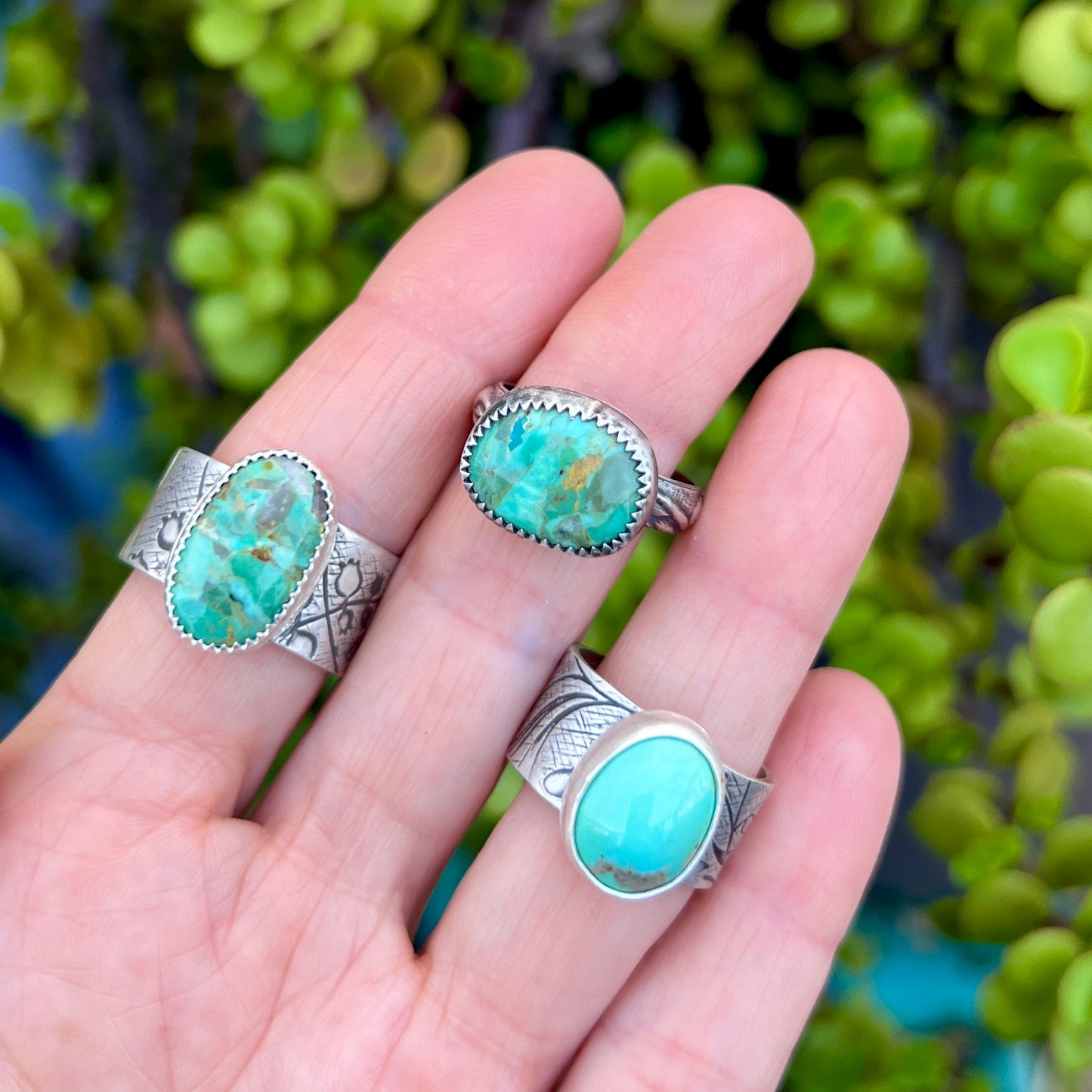Elisa Green Turquoise Ring: Sterling Silver