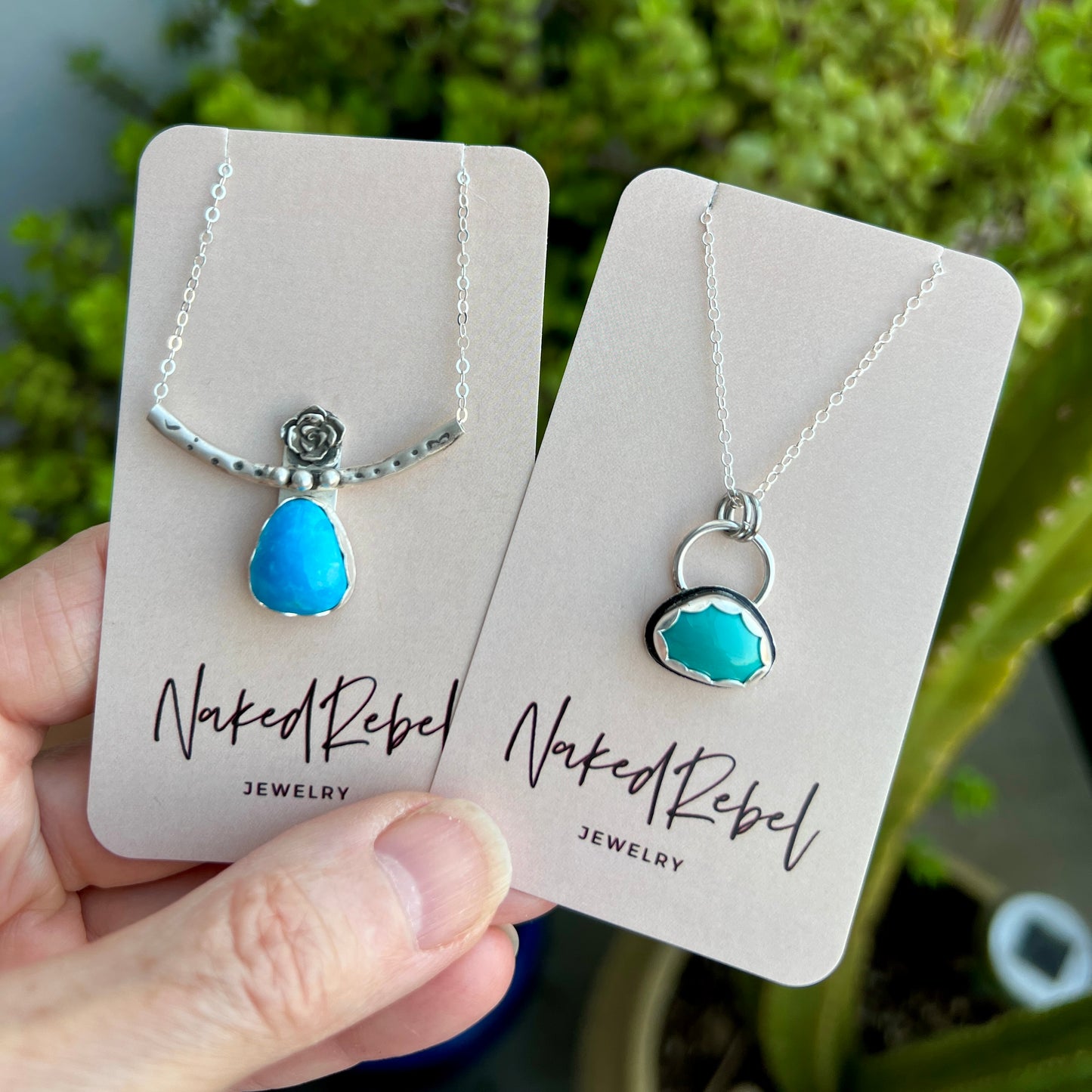 Dainty Sleeping Beauty Turquoise Silver Necklace