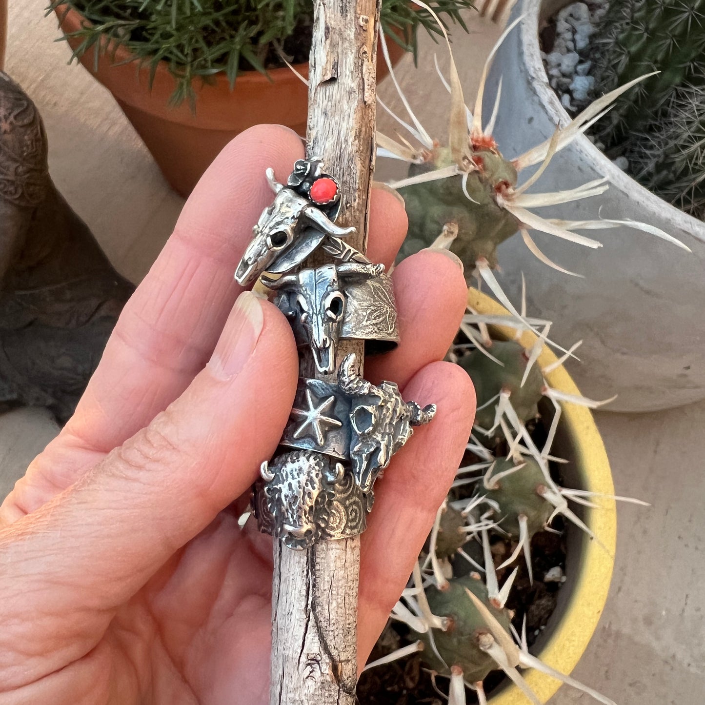 Southwest Chic: Handmade Longhorn and Bison Rings