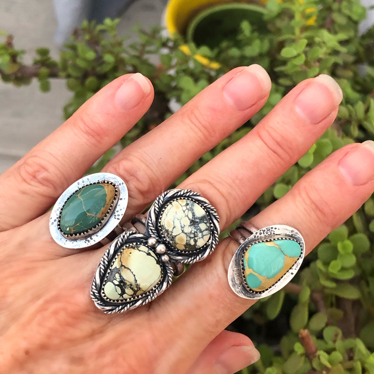 Artisan Sterling Silver Ring with Rare Tortoise Variscite