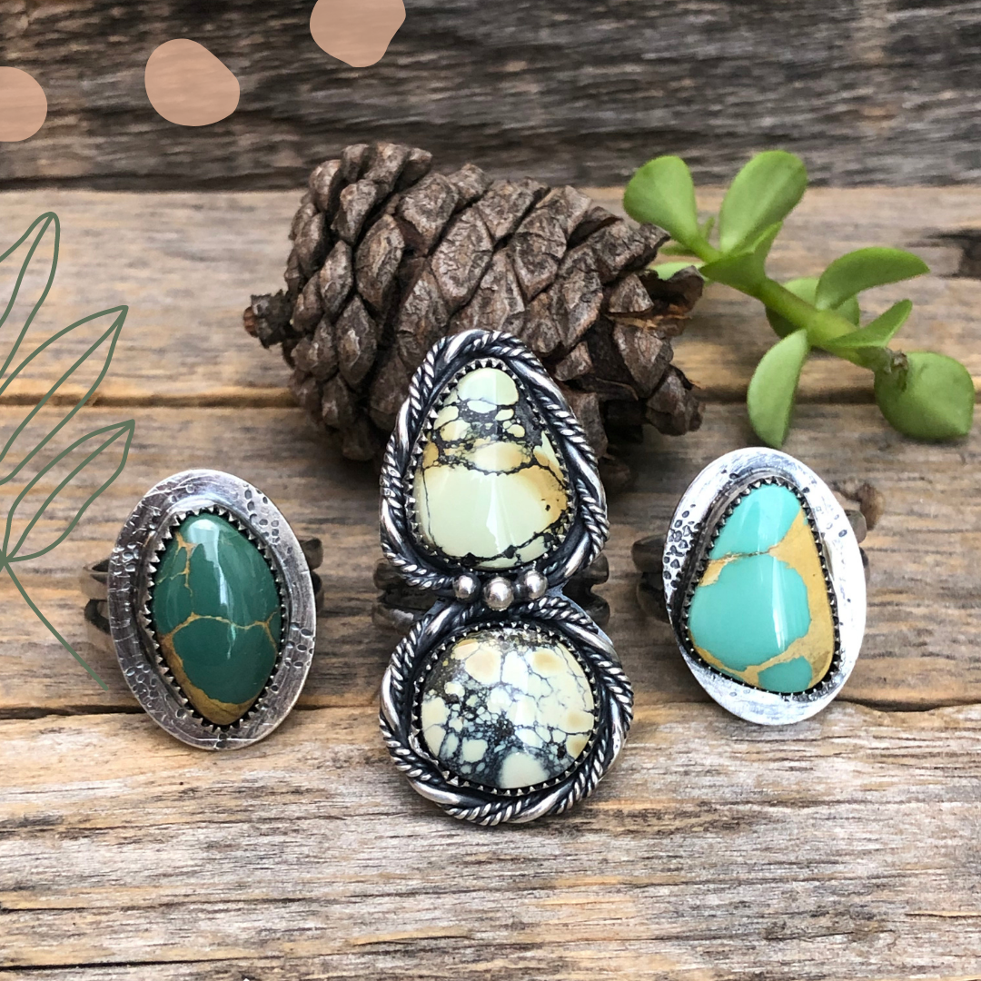 Artisan Sterling Silver Ring with Rare Tortoise Variscite