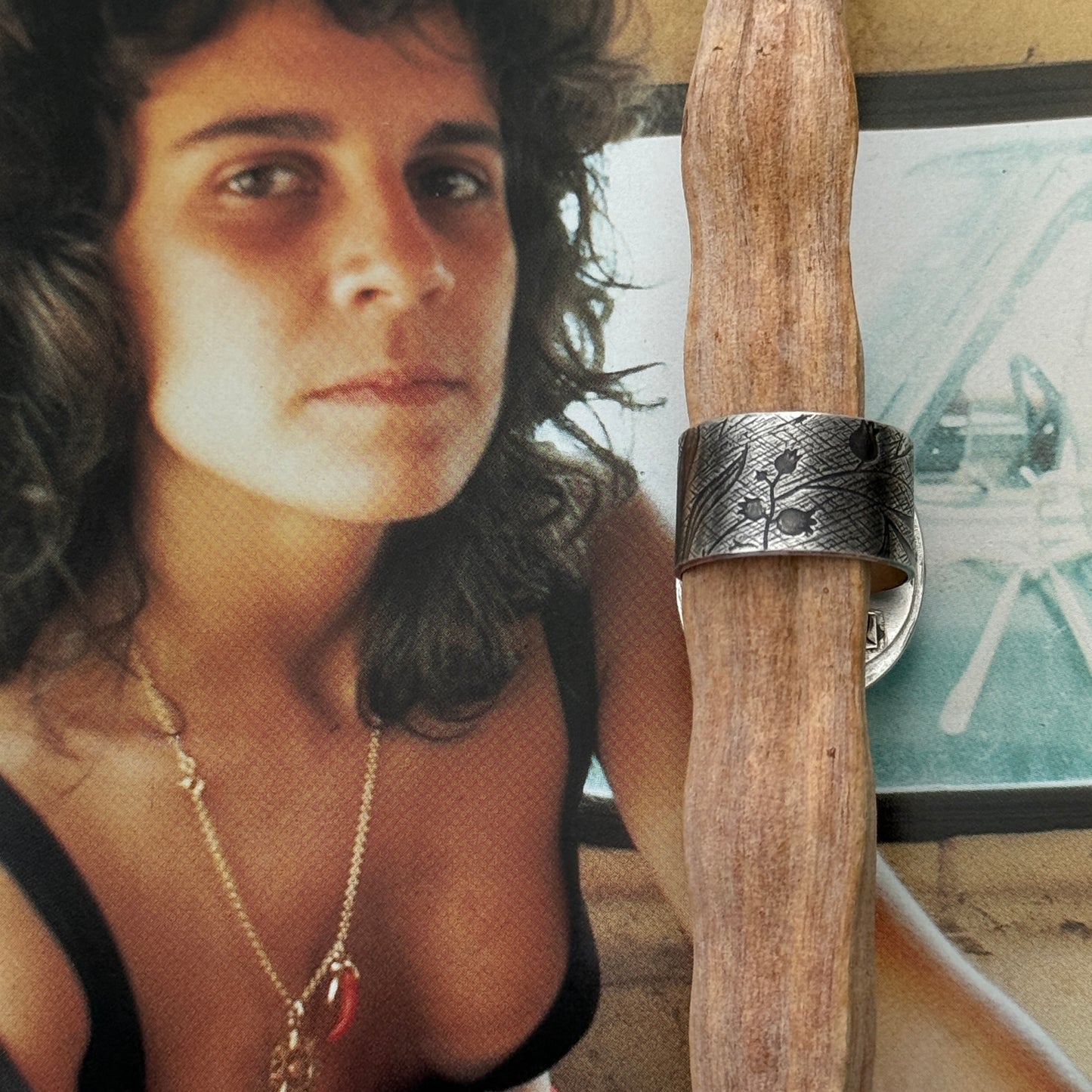 Stylish Blackjack Turquoise Ring for Men: Sterling Silver