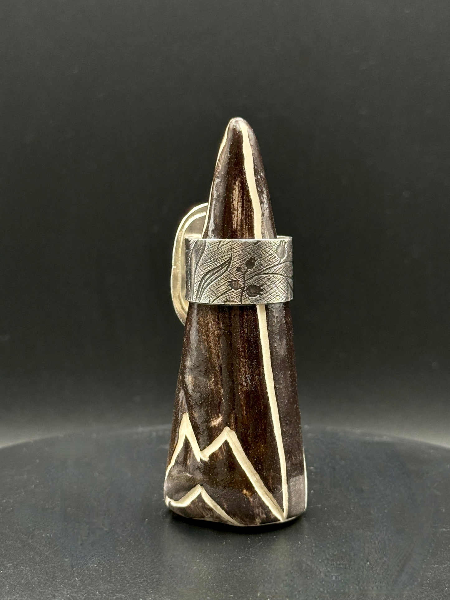 Stylish Blackjack Turquoise Ring for Men: Sterling Silver