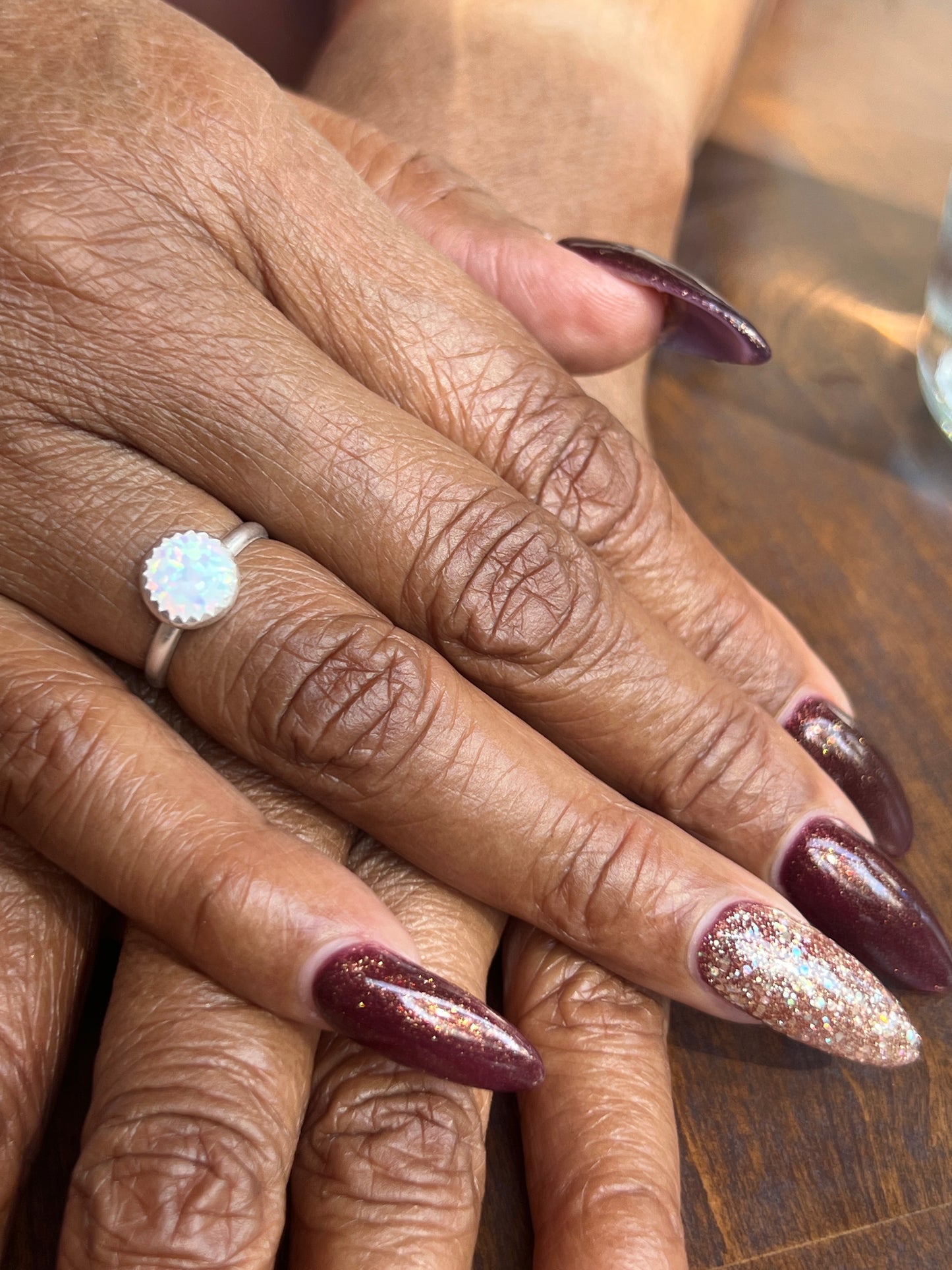 Shine Bright with Kycera White Opal Sterling Silver Ring