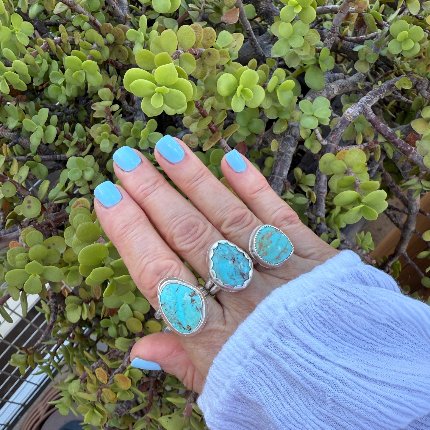 Tyrone turquoise Sterling Silver handmade rings