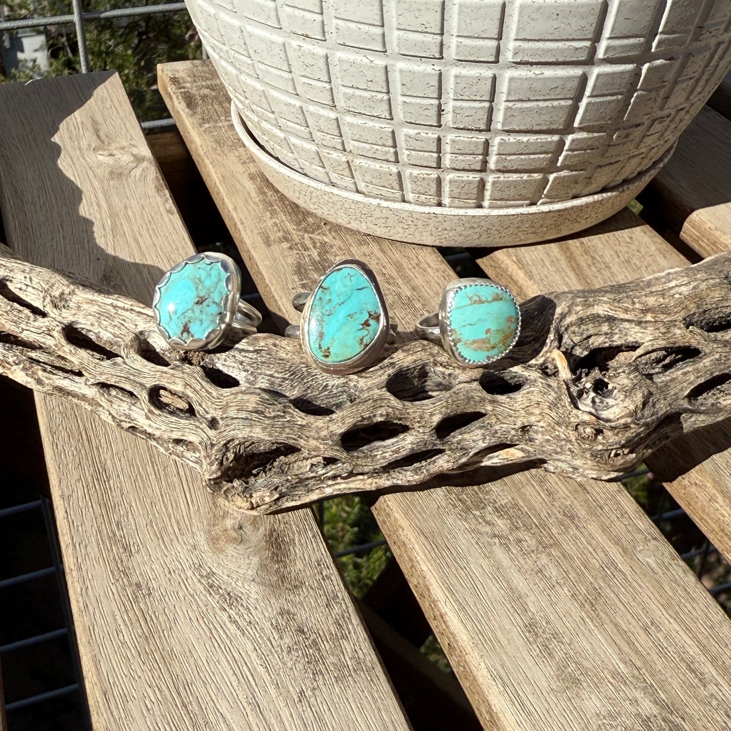 Tyrone turquoise Sterling Silver handmade rings