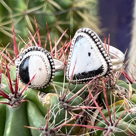 White Buffalo Turquoise Ring in Sterling Silver