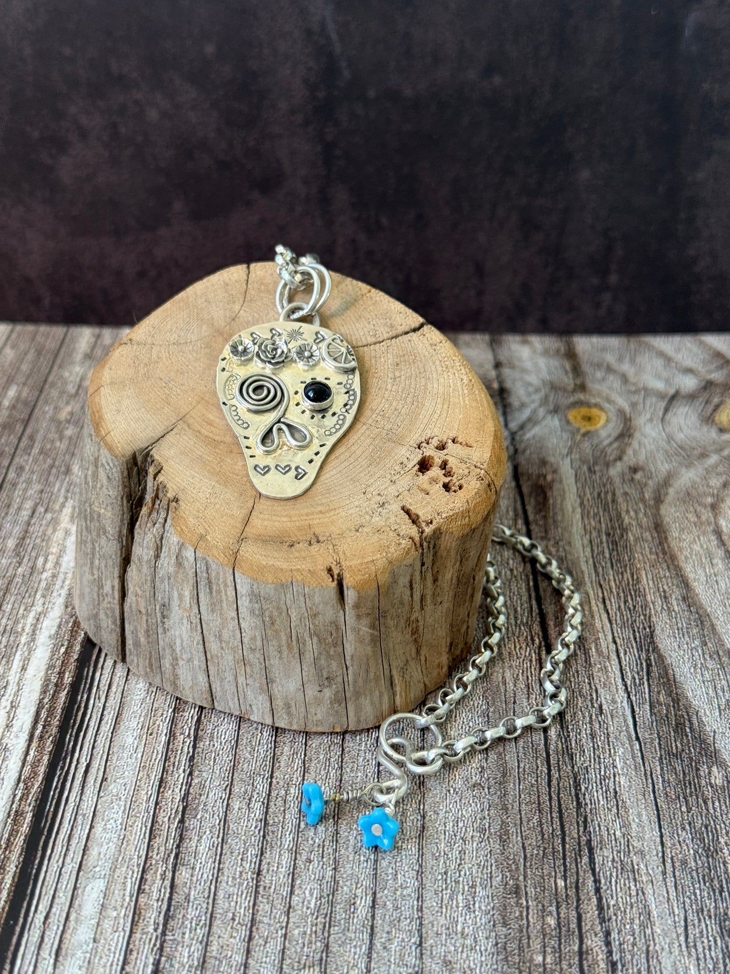 Stand Out with this Calavera Skull Necklace: Sterling Silver