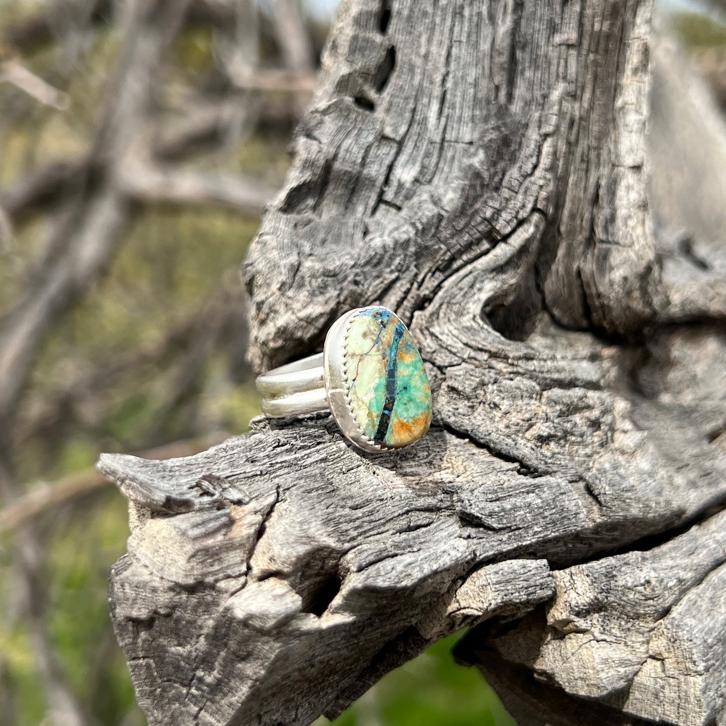 Handcrafted Azurite & Malachite Rings - Arizona Beauty