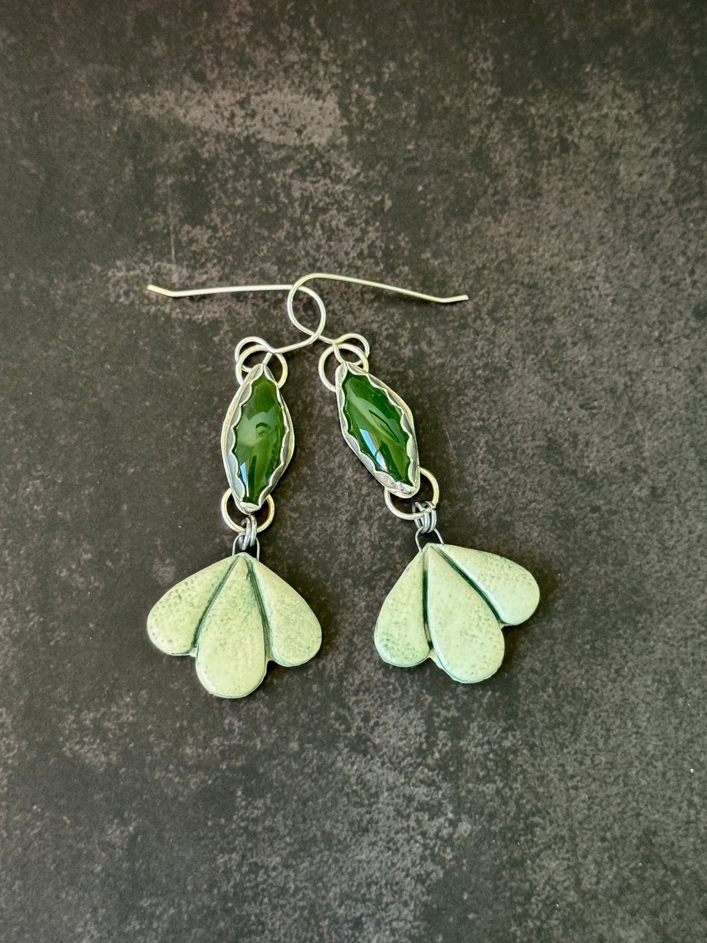 Imperial Jade Earrings: Sterling Silver