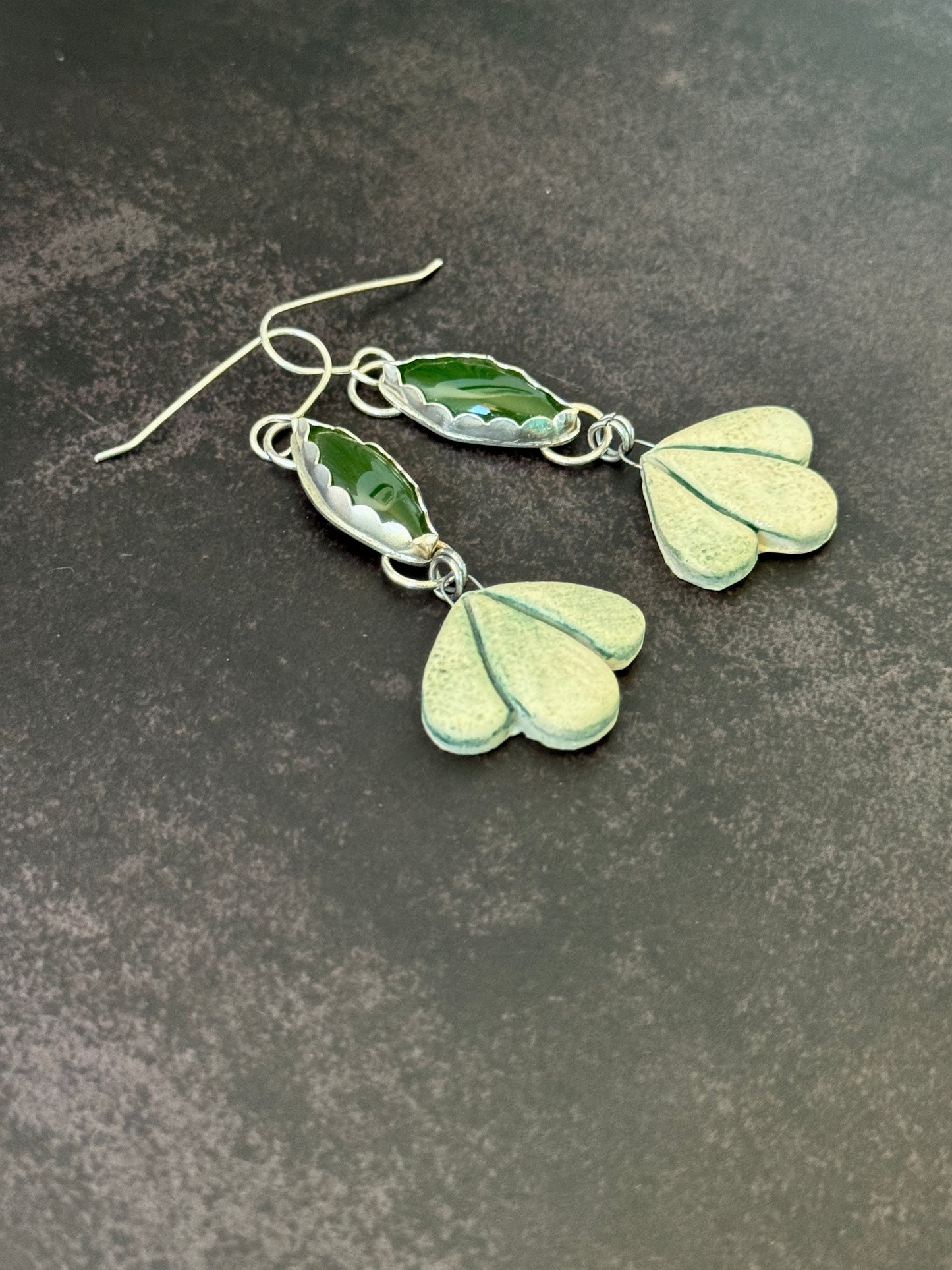 Imperial Jade Earrings: Sterling Silver