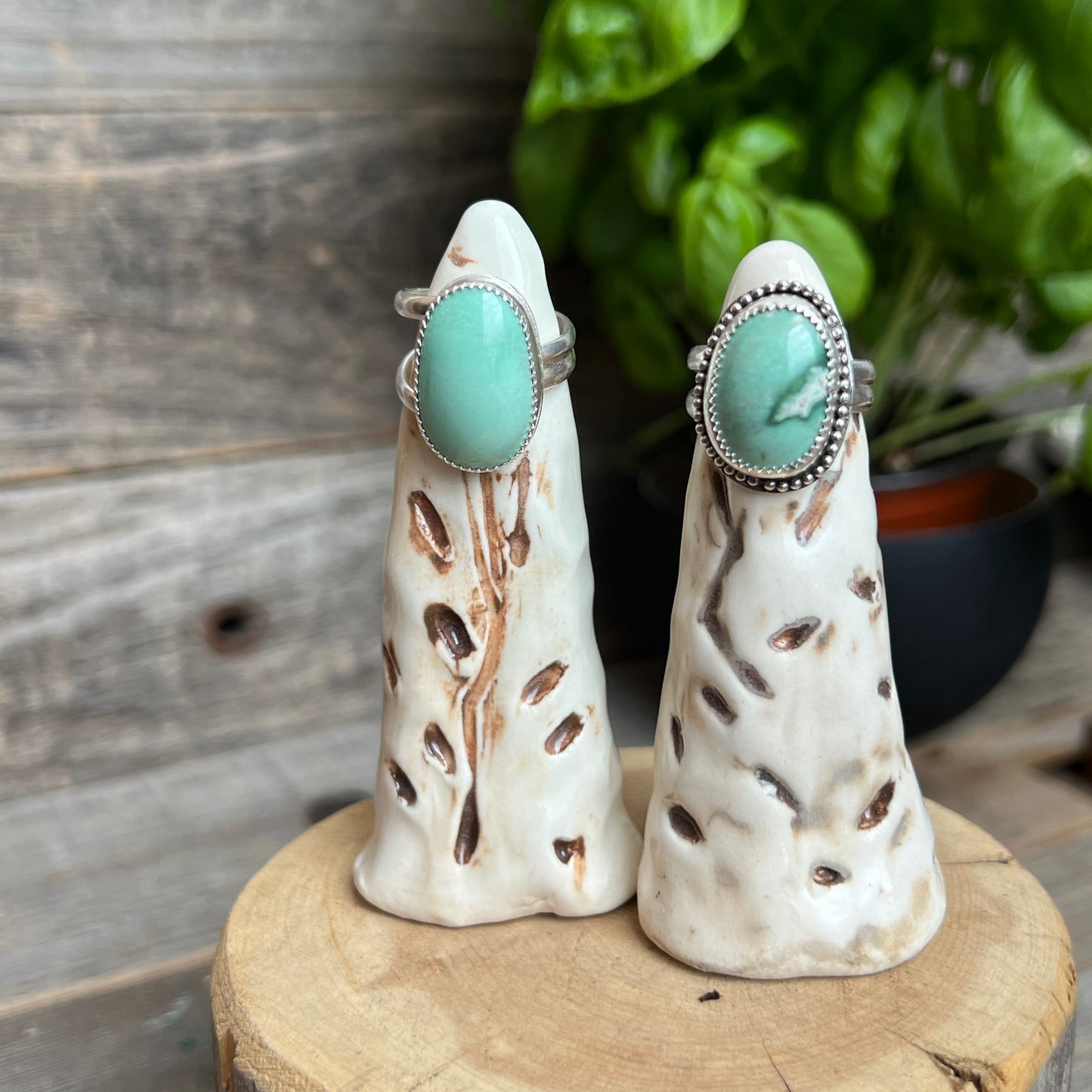 Stunning Lucin Variscite Rings in Sterling Silver