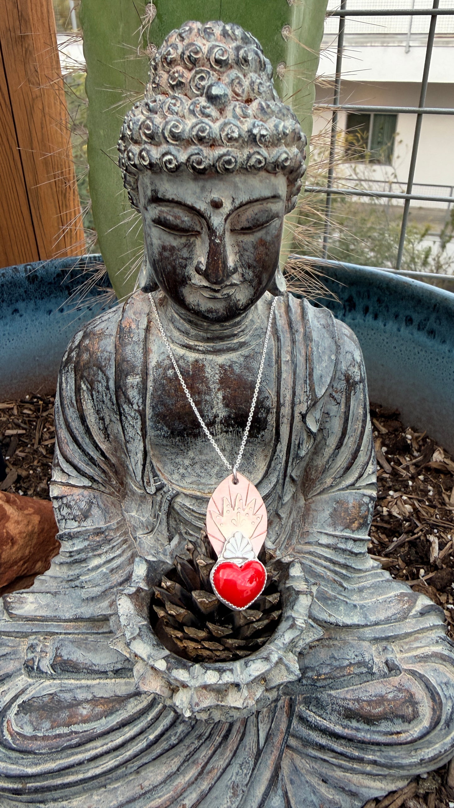 Jewelry Making Workshop - Sacred Heart pendant necklace