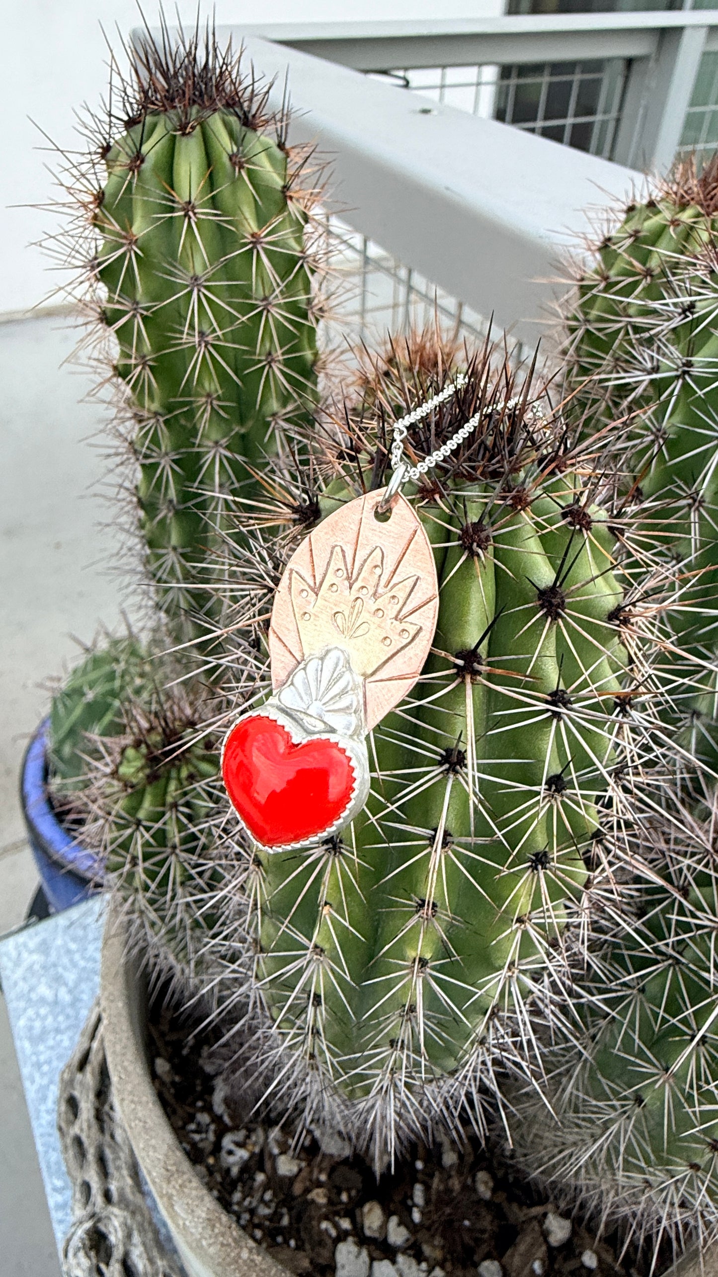 Jewelry Making Workshop - Sacred Heart pendant necklace