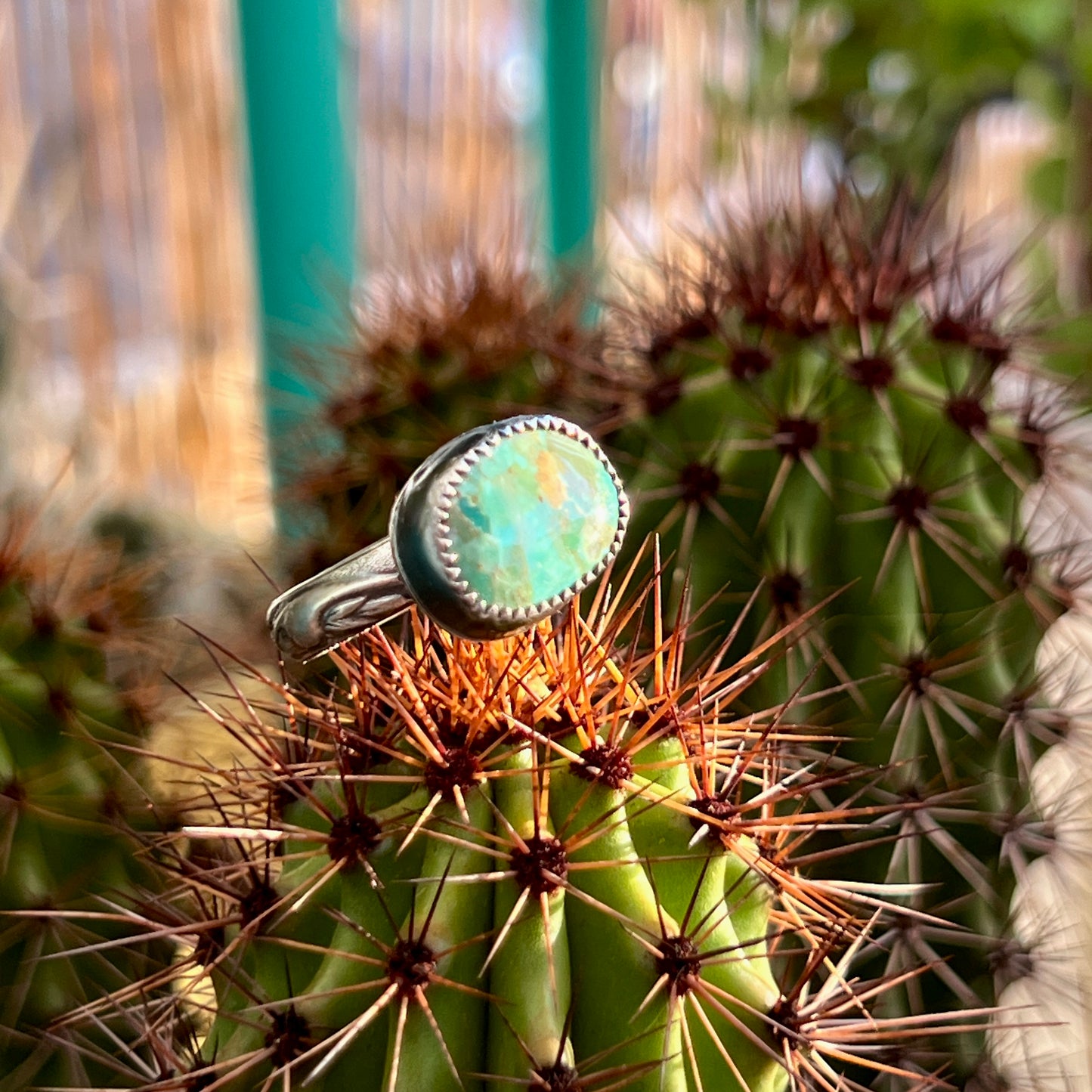 Elisa Green Turquoise Ring: Sterling Silver
