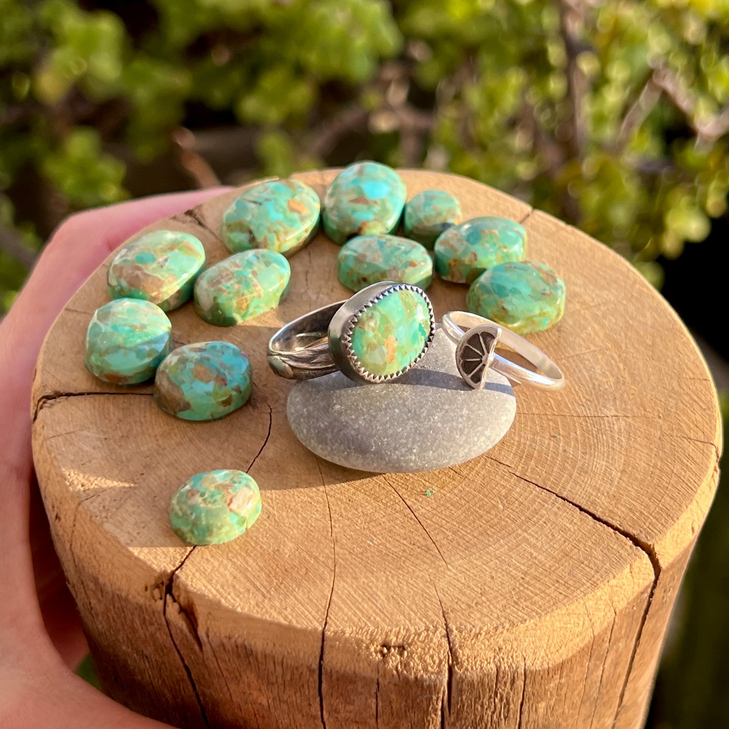 Elisa Green Turquoise Ring: Sterling Silver