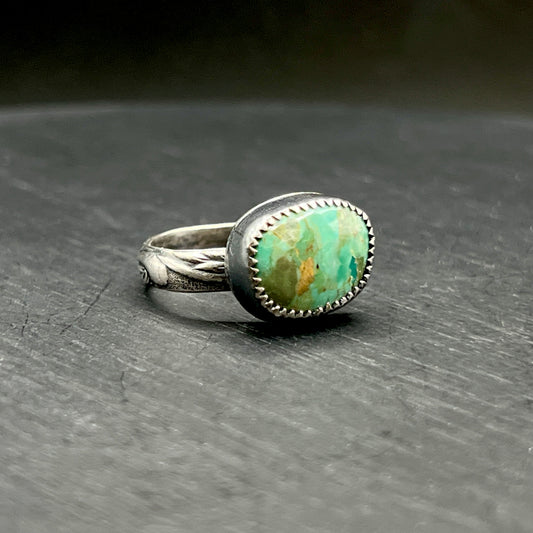 Elisa Green Turquoise Ring: Sterling Silver