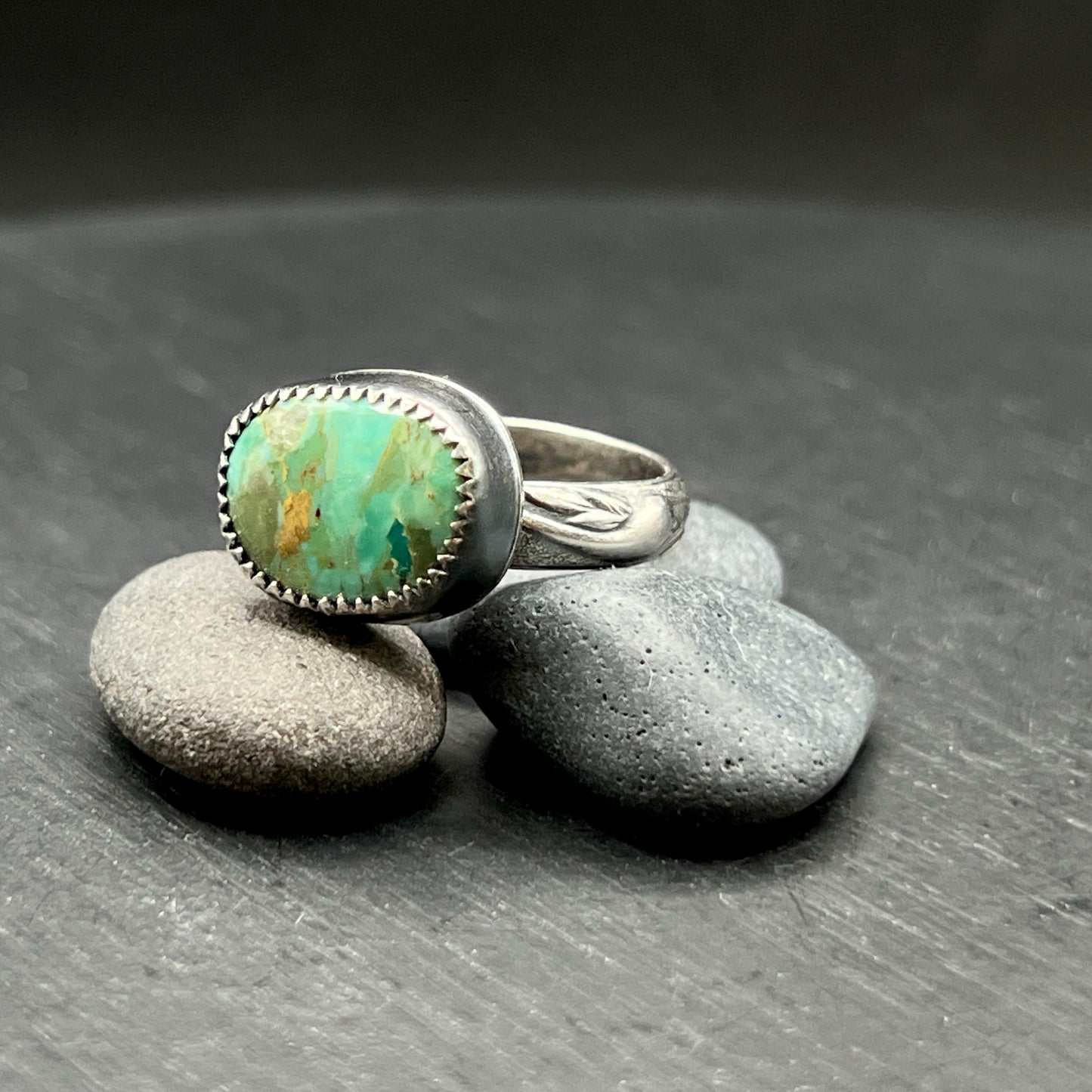 Elisa Green Turquoise Ring: Sterling Silver