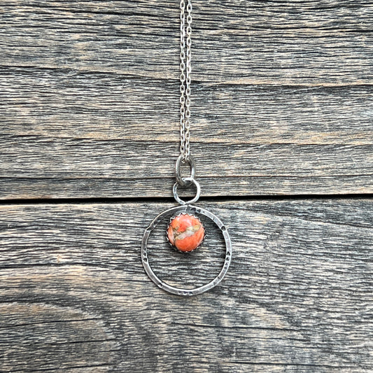 Boho Mininimalist Spiny Oyster Shell Necklace: Sterling Silver