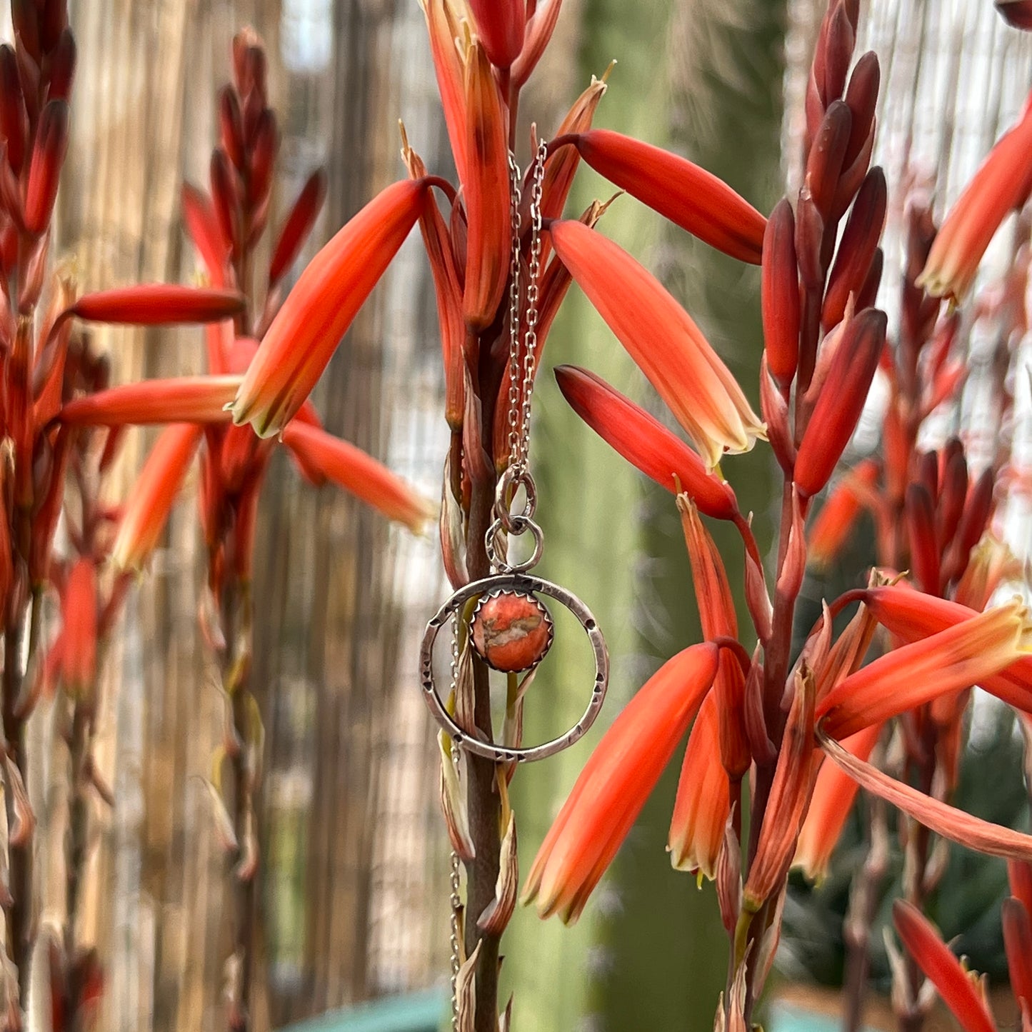 Boho Mininimalist Spiny Oyster Shell Necklace: Sterling Silver