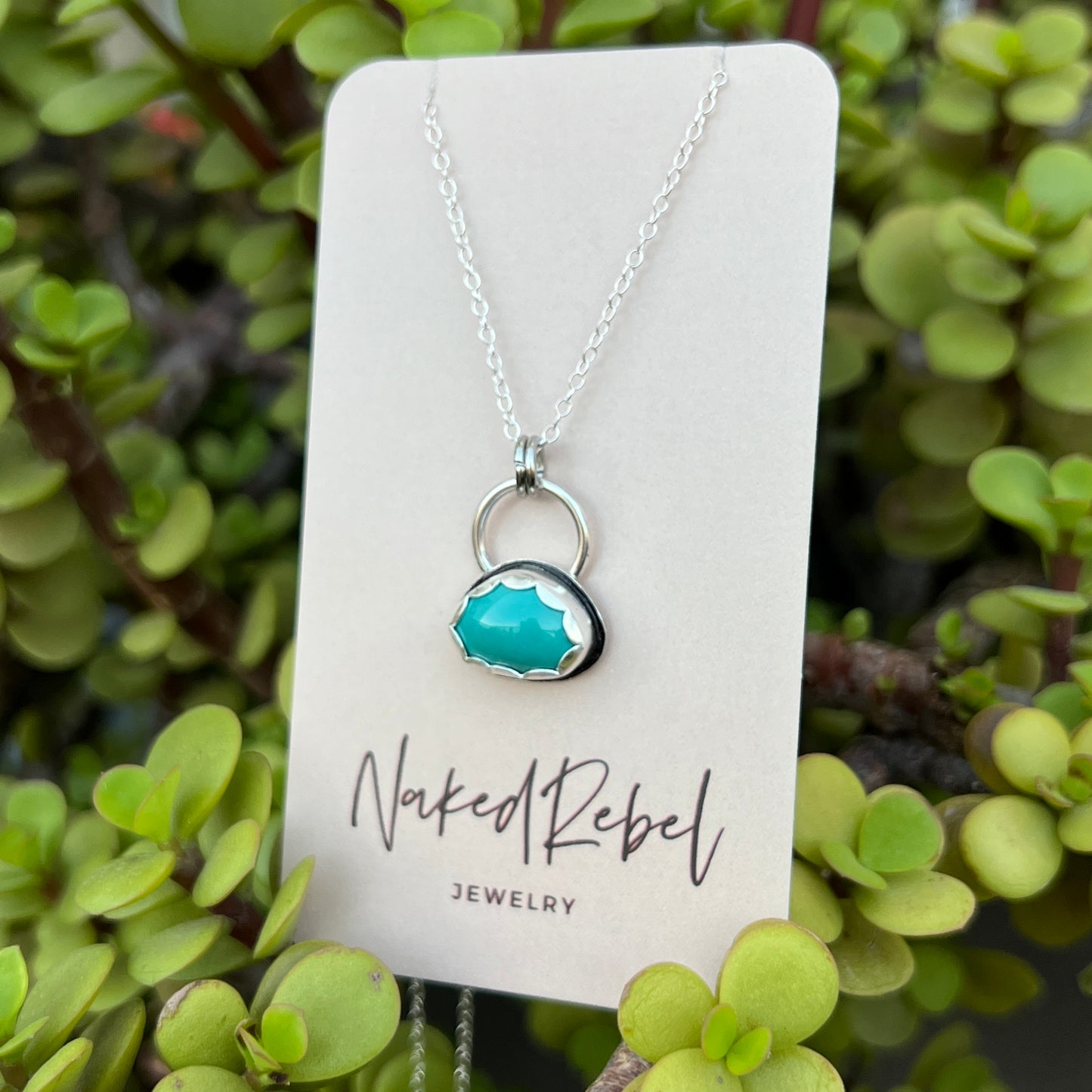 Dainty Sleeping Beauty Turquoise Silver Necklace