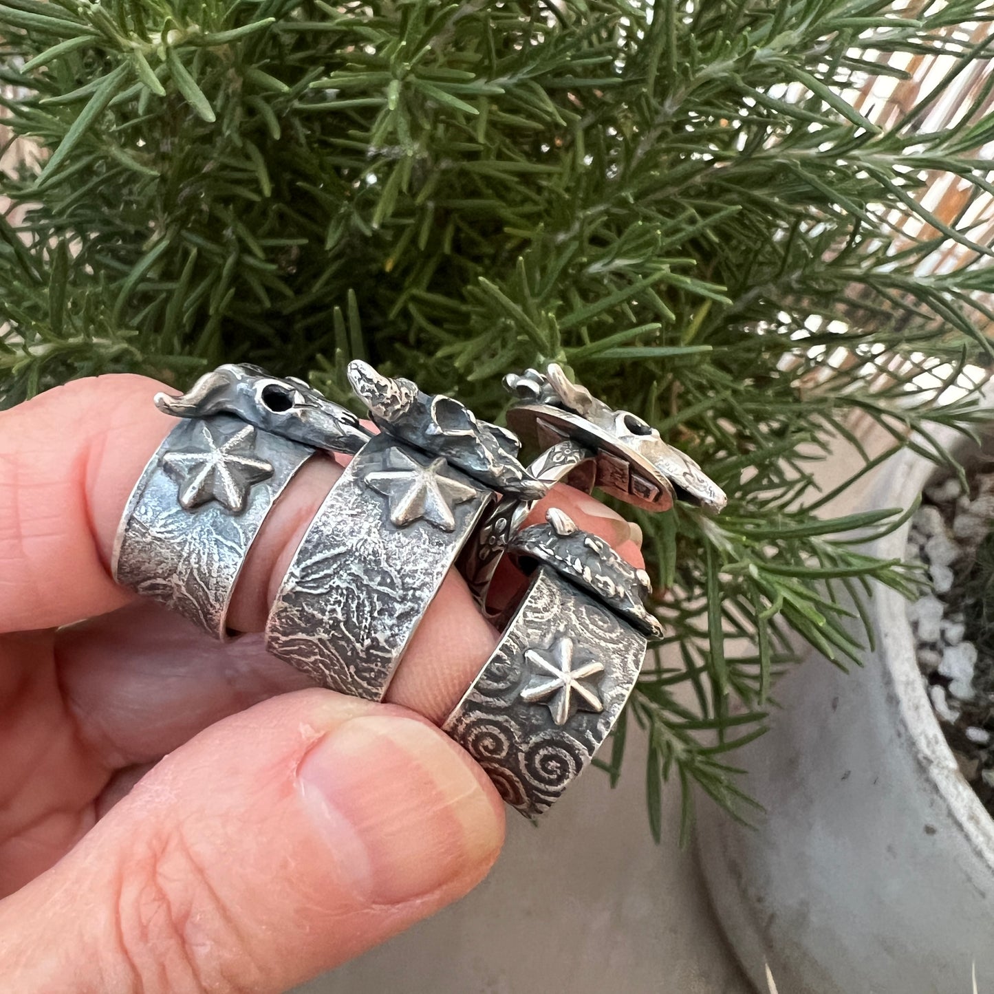 Southwest Chic: Handmade Longhorn and Bison Rings