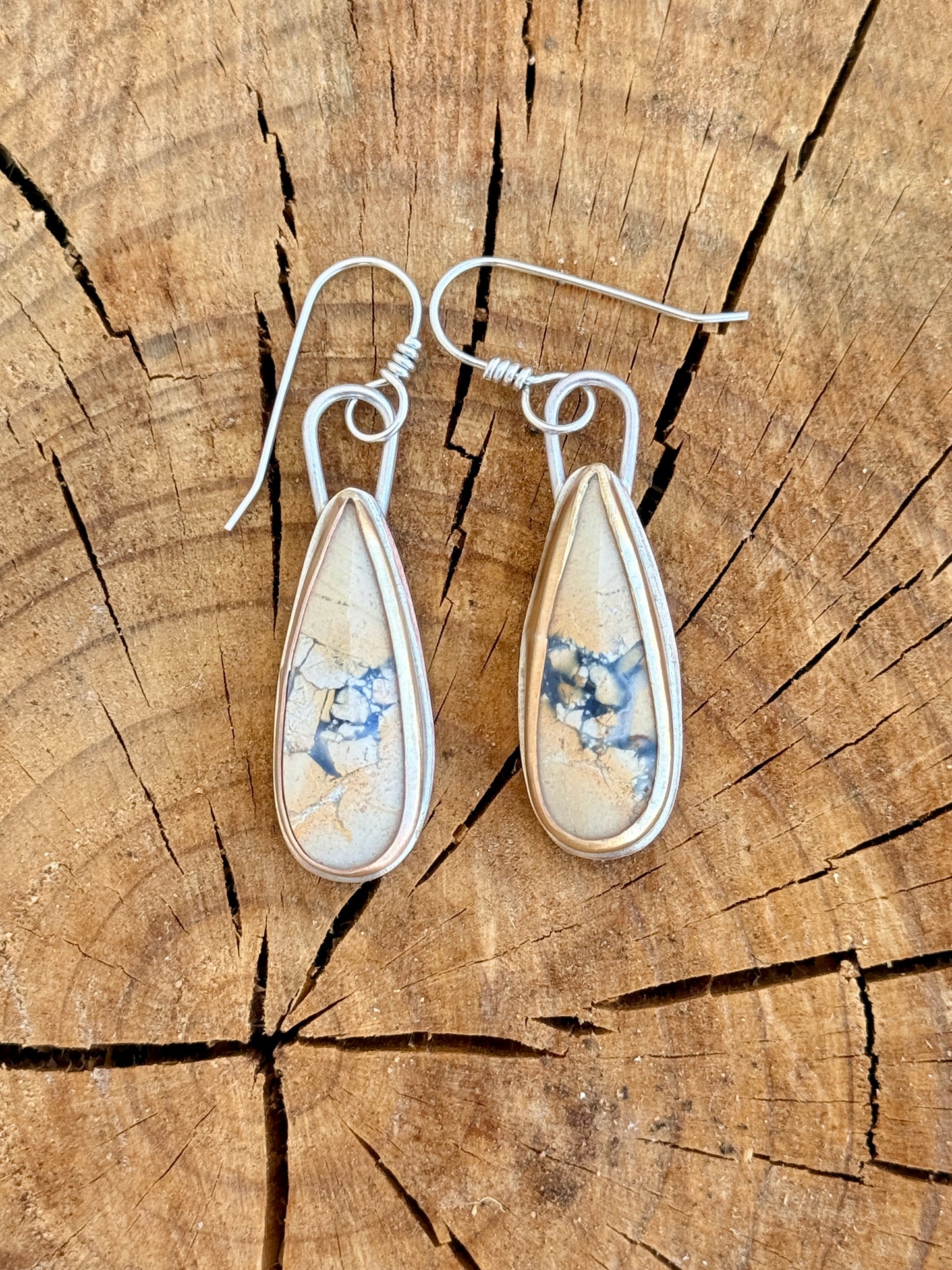 Maligano Jasper mixed metal dangle earrings