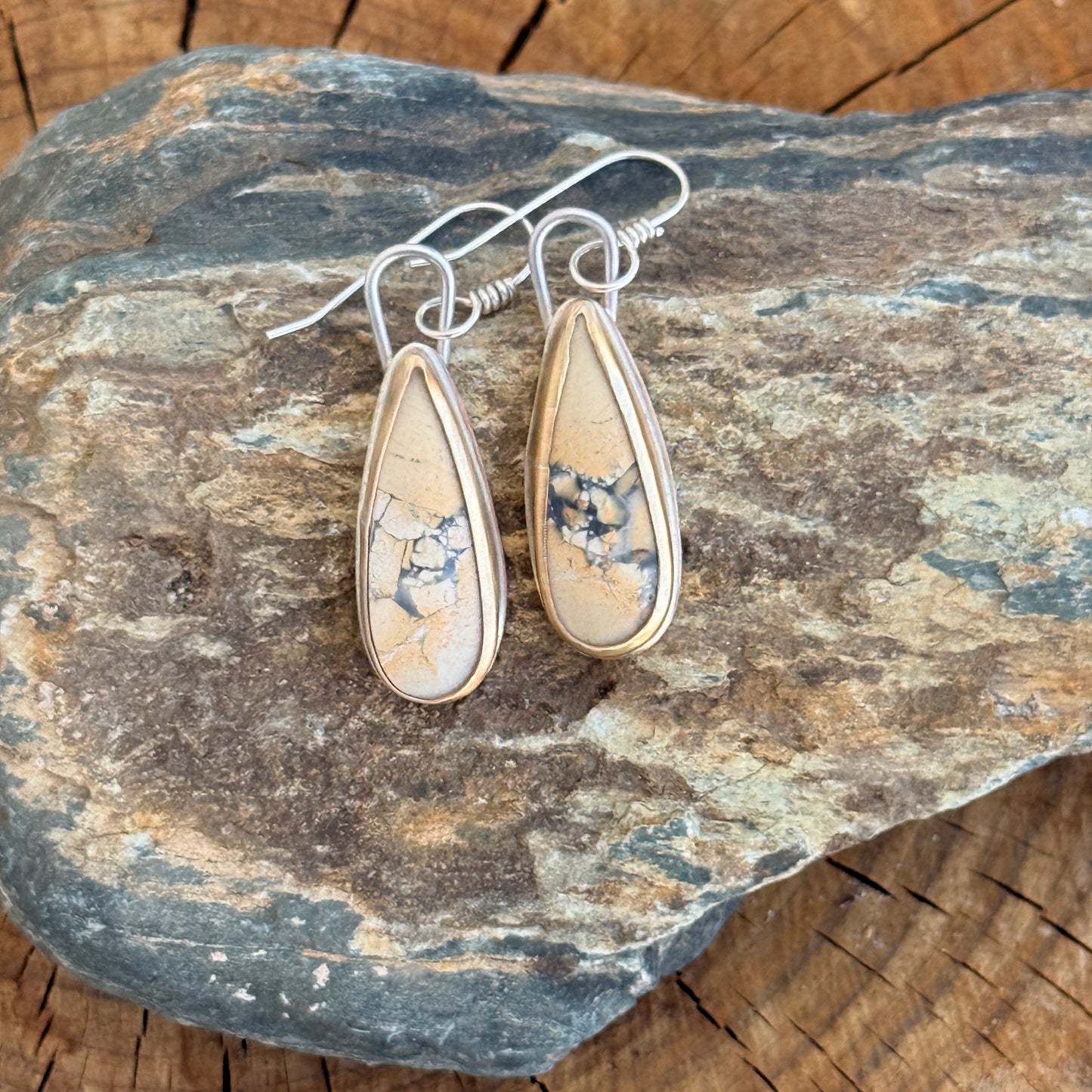 Maligano Jasper mixed metal dangle earrings