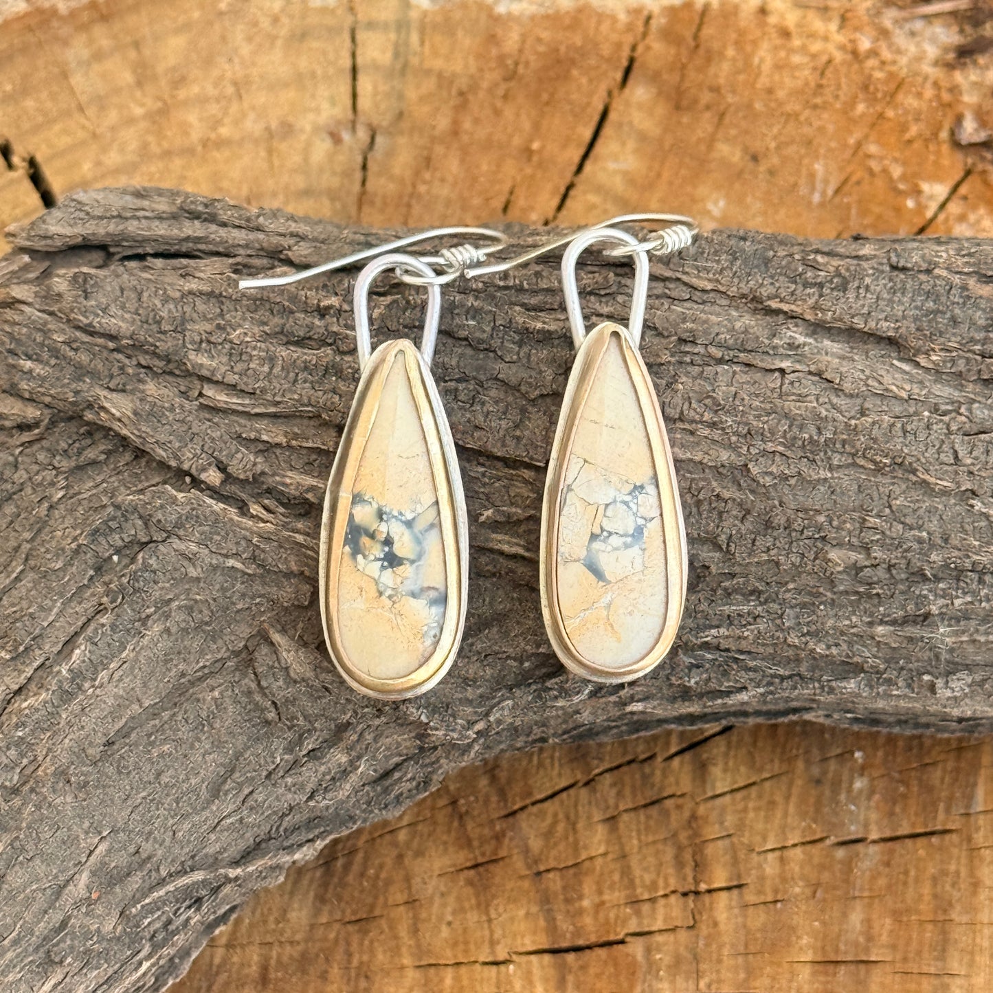 Maligano Jasper mixed metal dangle earrings