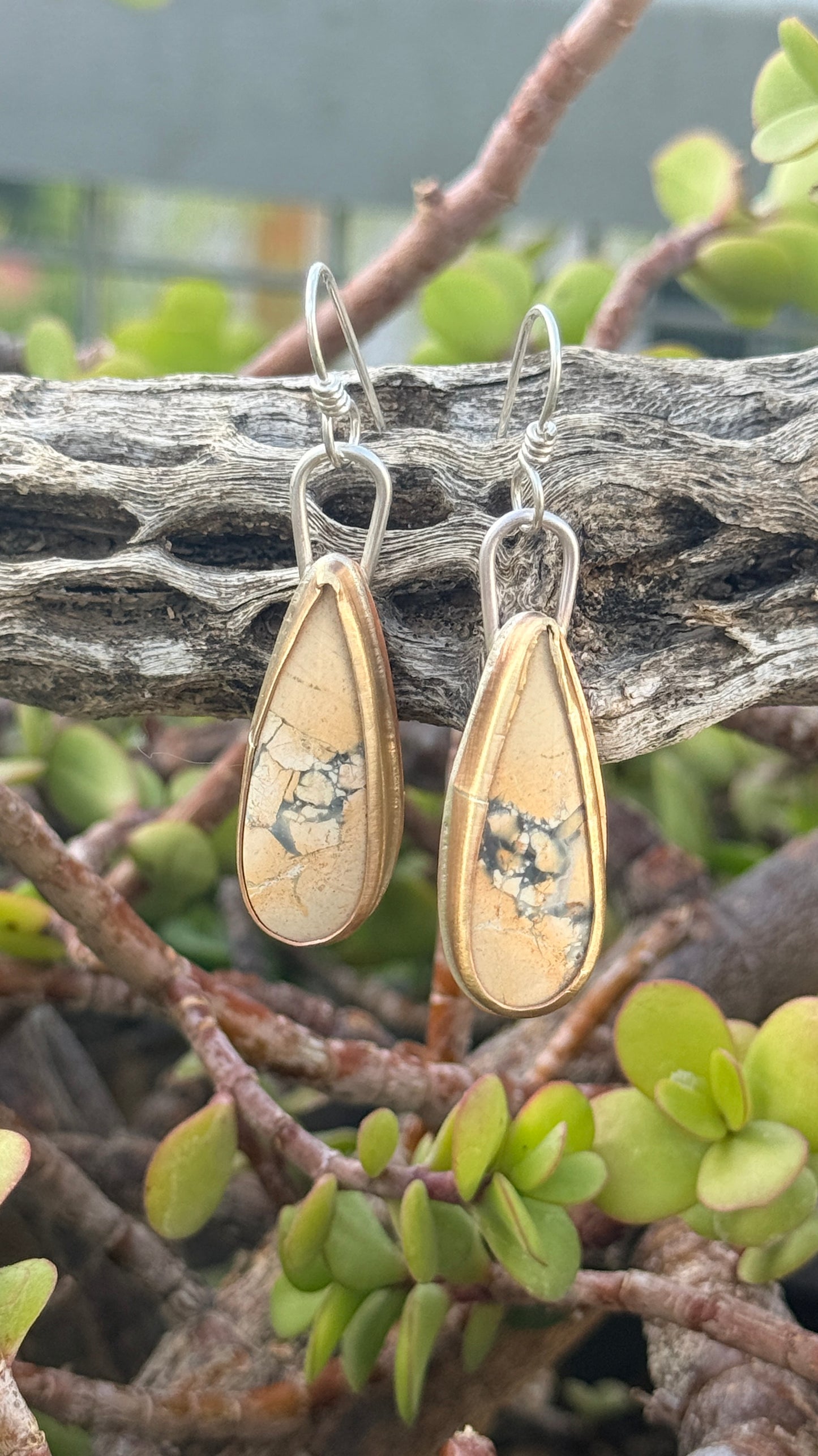 Maligano Jasper mixed metal dangle earrings