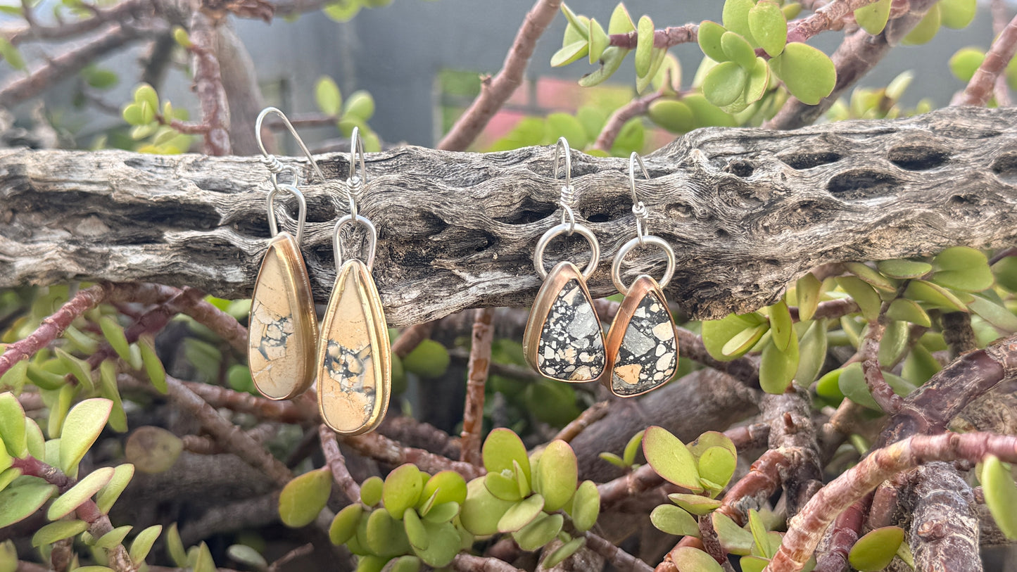 Maligano Jasper mixed metal dangle earrings
