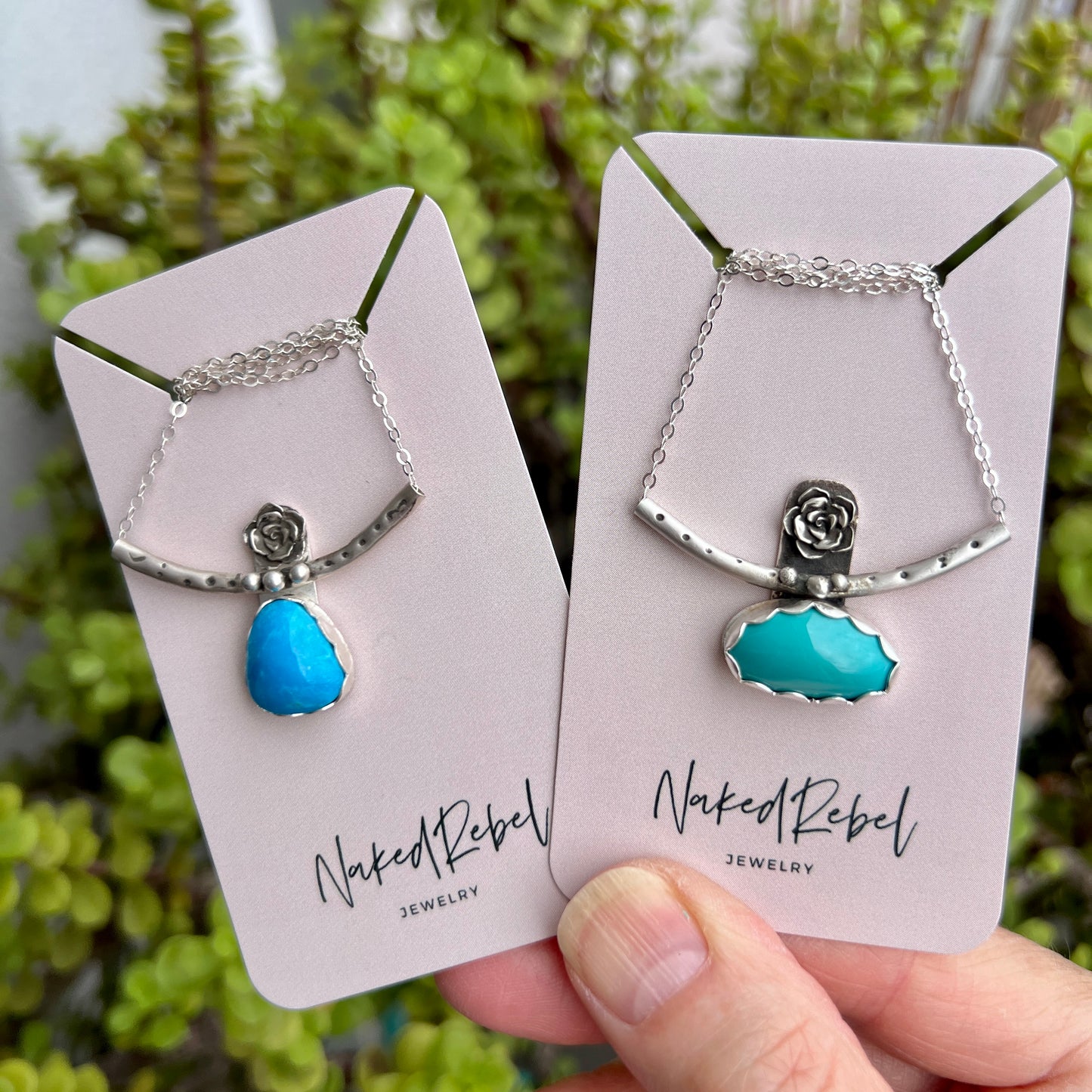 Artisan Silver Necklace with Sleeping Beauty Turquoise