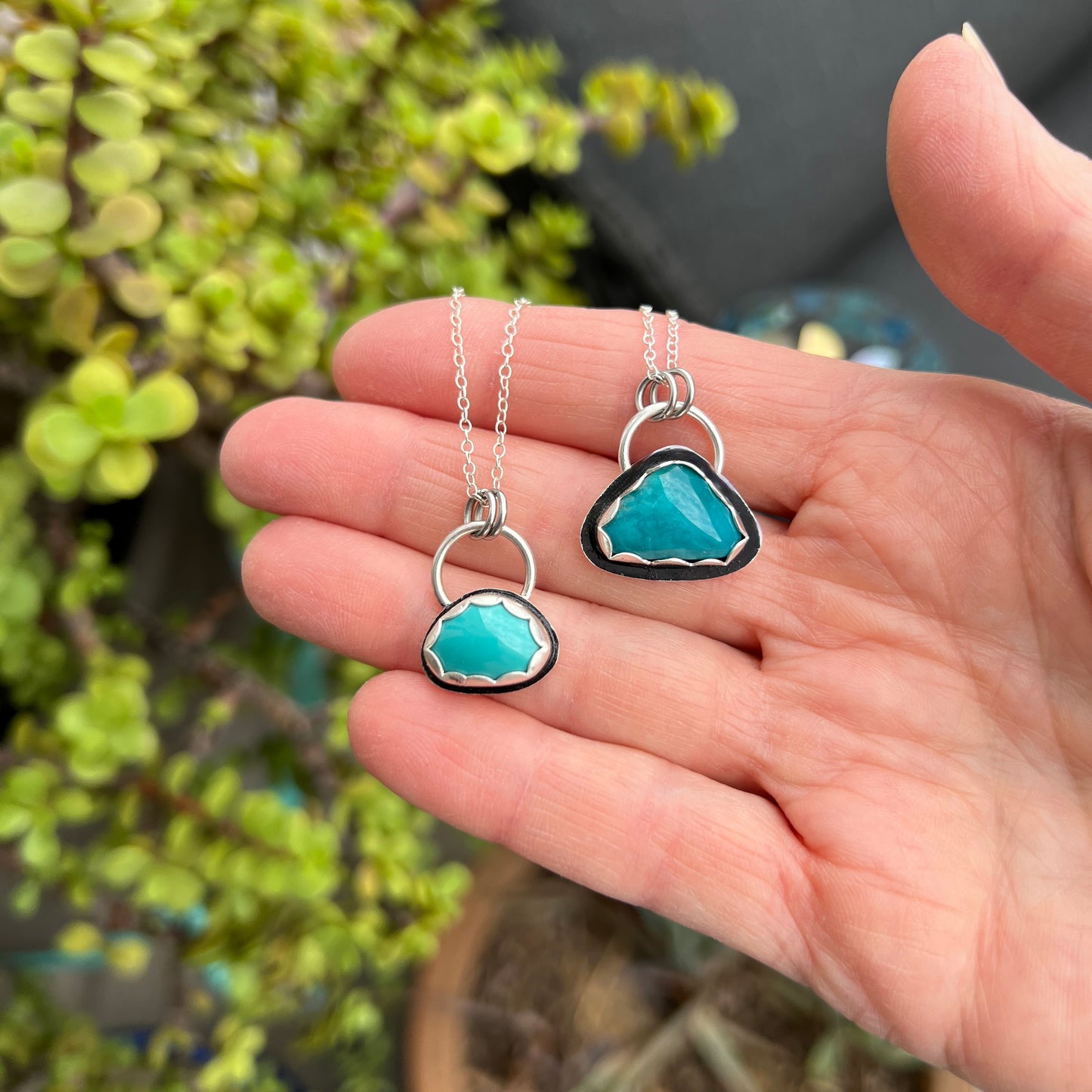 Dainty Sleeping Beauty Turquoise Silver Necklace