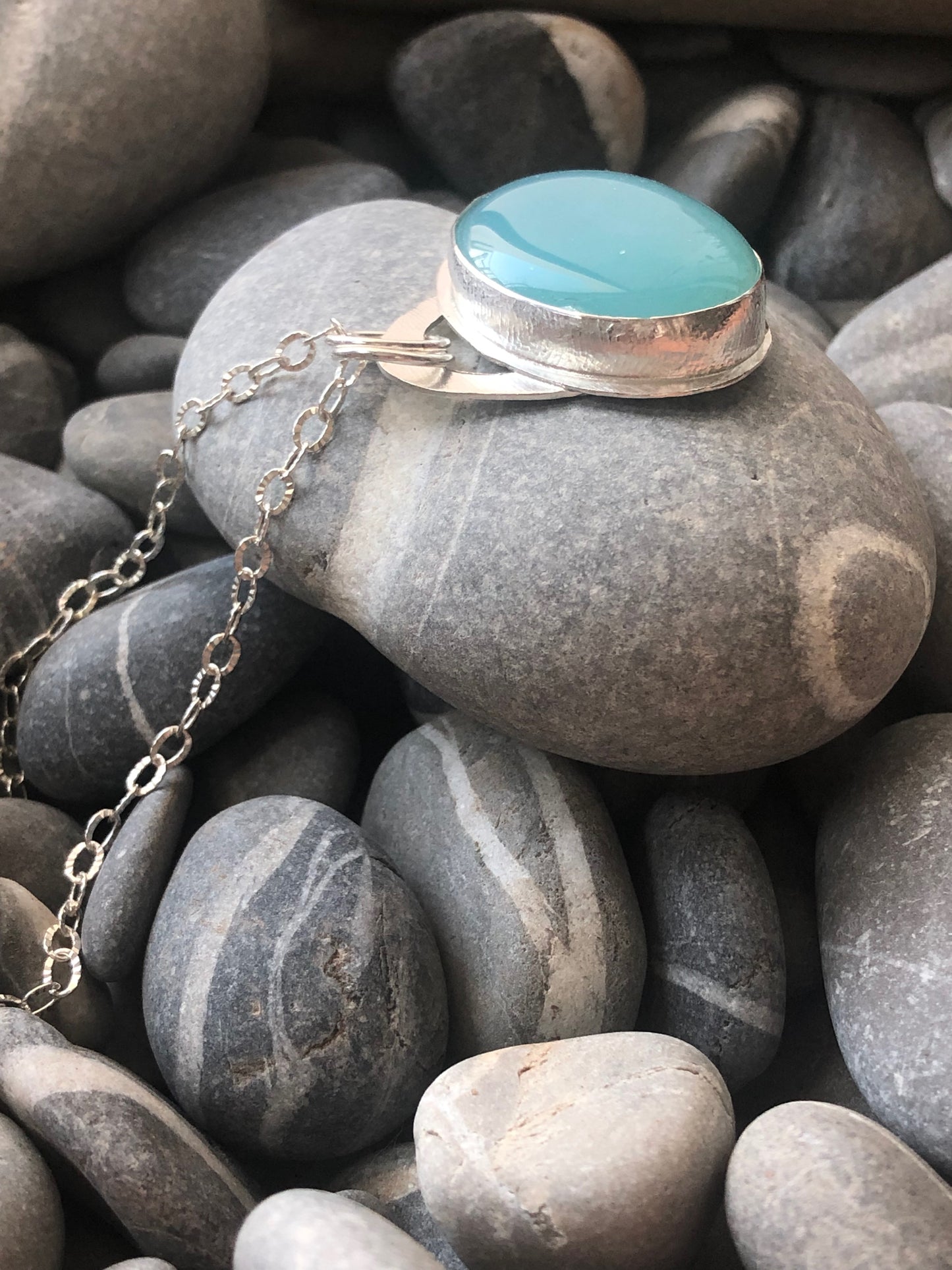 Stunning Sterling Silver Necklace with Large Sky Blue Topaz