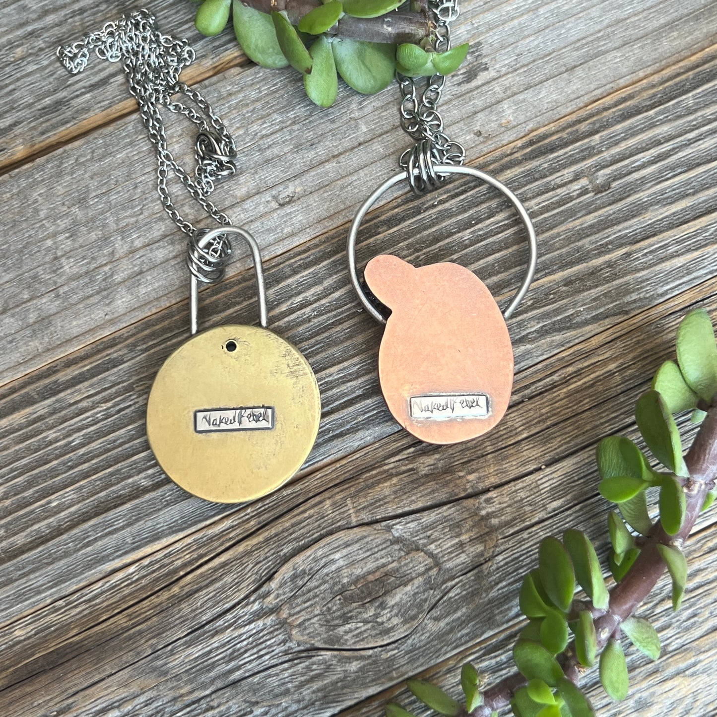 Burro Creek Jasper Mixed Metal Pendant Necklace