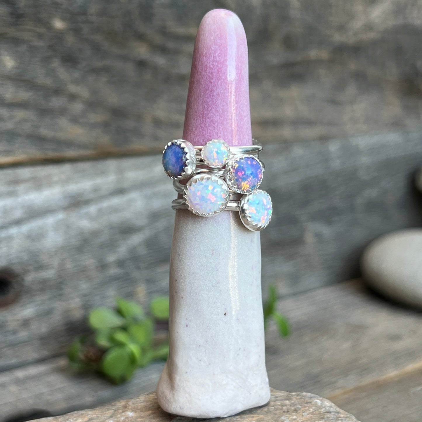 Shine Bright with Kycera White Opal Sterling Silver Ring