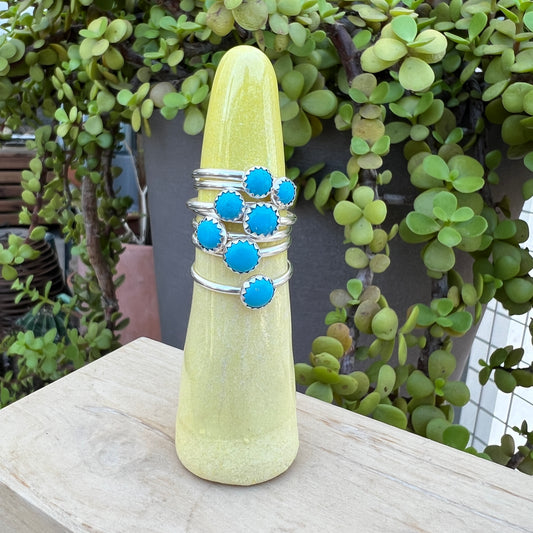 Dreamy Sleeping Beauty Turquoise Stacking Rings