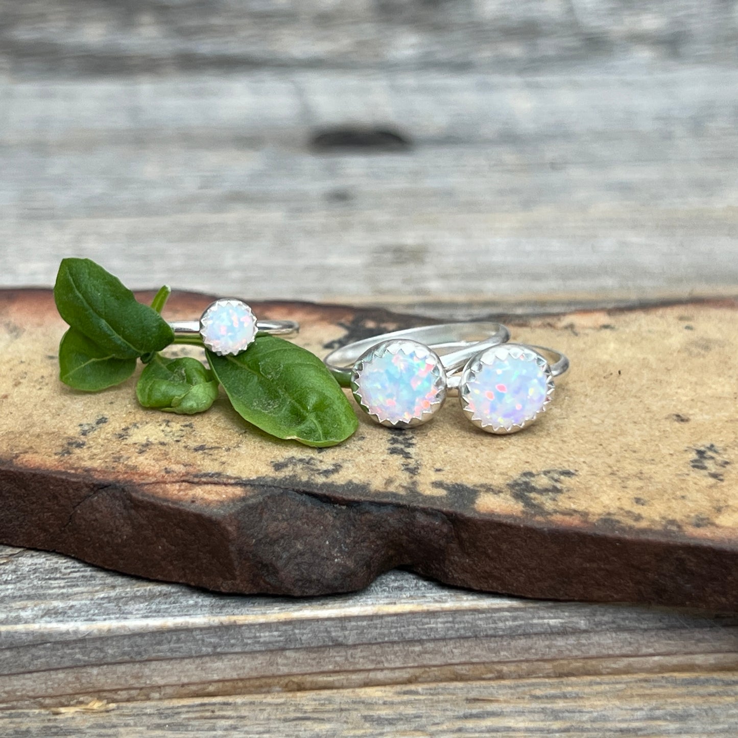 Shine Bright with Kycera White Opal Sterling Silver Ring