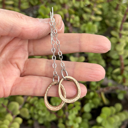 Precious Metal Bronze Clay dangle earrings: Sterling Silver