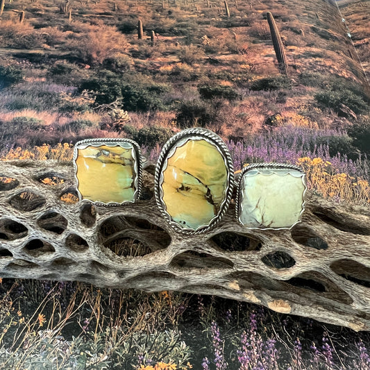 Australian Sunrise Variscite Sterling Silver Ring
