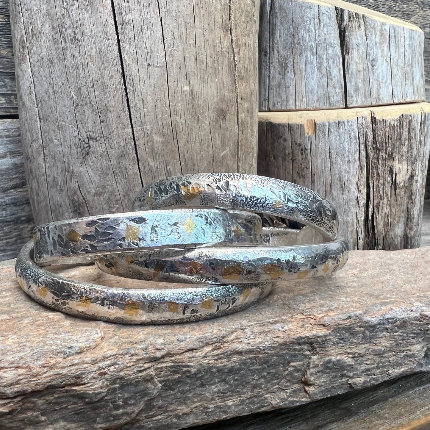 KEUM BOO cuff bracelet: 24K Gold on solid heavy Sterling Silver