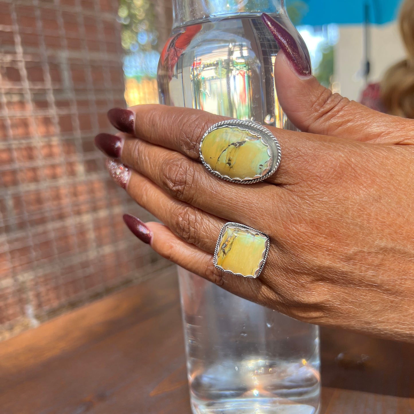 Australian Sunrise Variscite Sterling Silver Ring