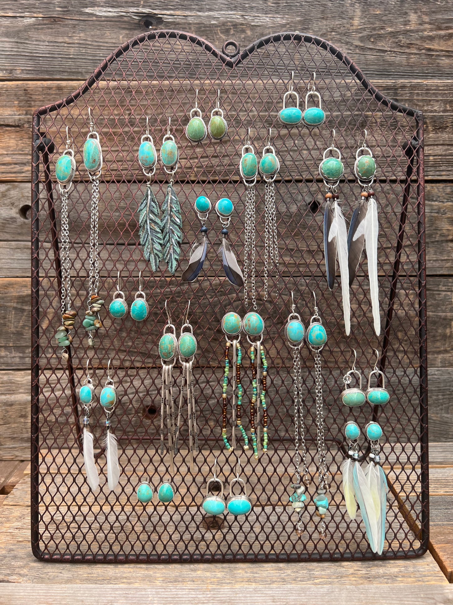 Arizona Turquoise drop earrings: Sterling Silver