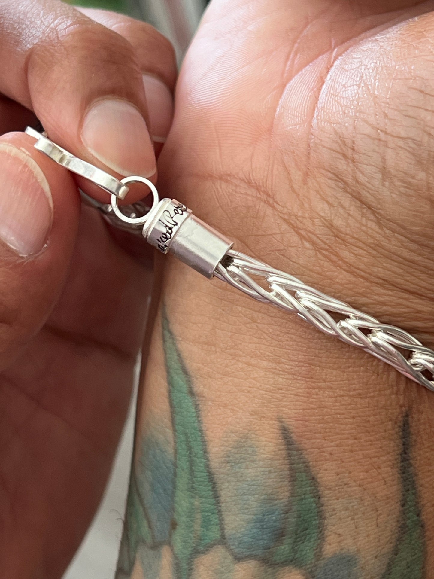 Elevate Your Style: Men's Handmade Fine Silver Foxtail Bracelet