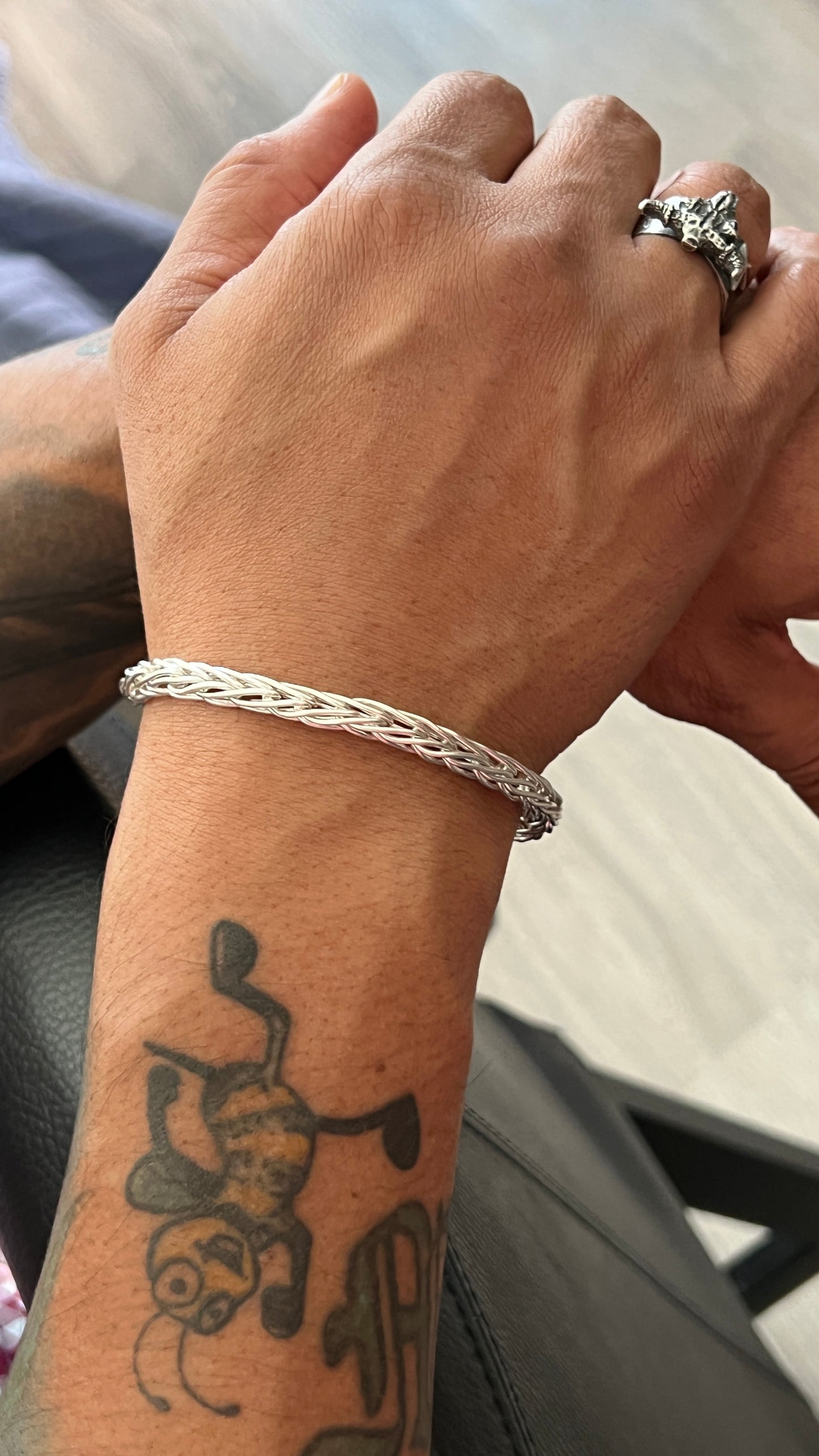 Elevate Your Style: Men's Handmade Fine Silver Foxtail Bracelet