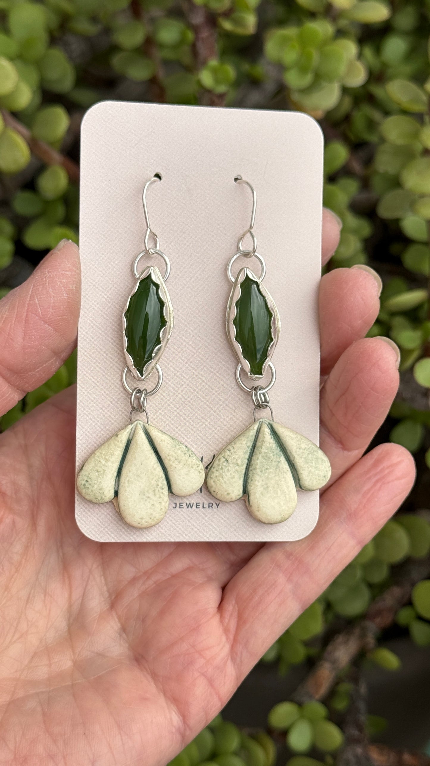 Imperial Jade Earrings: Sterling Silver
