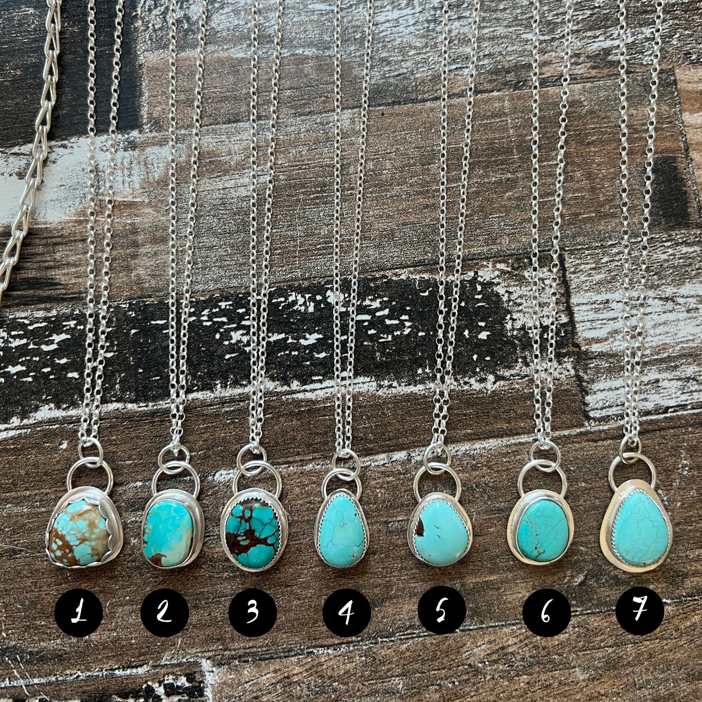 Minimalist Sterling Silver Necklace with Natural Turquoise