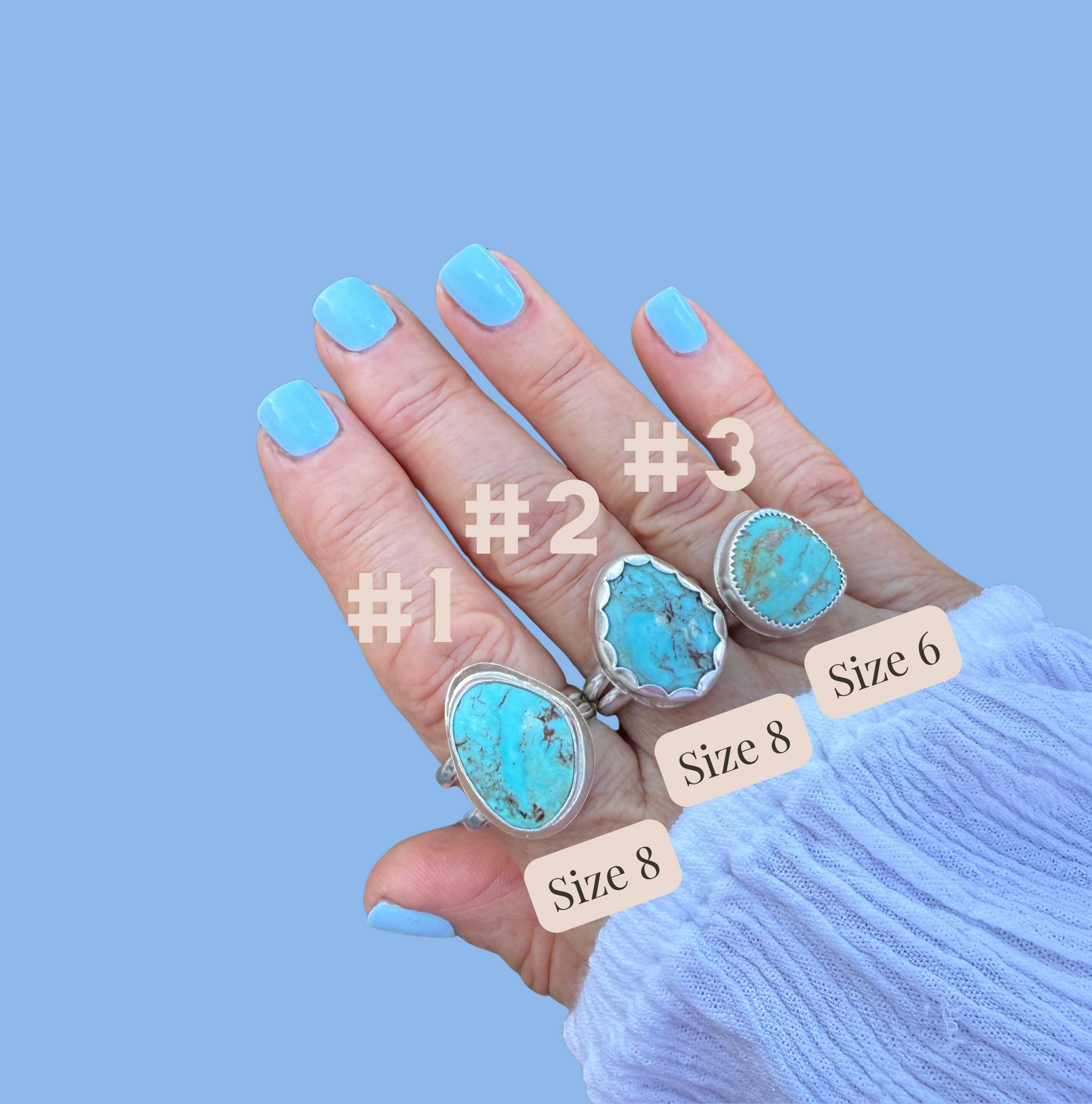 Tyrone turquoise Sterling Silver handmade rings