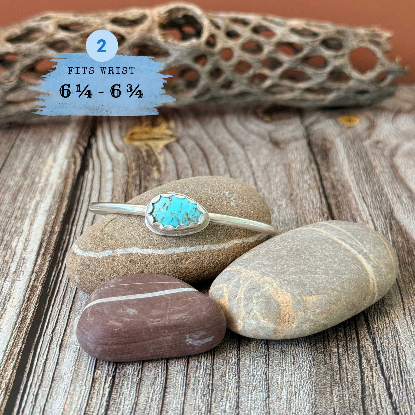 Tyrone Turquoise from New Mexico, Sterling Silver Cuff Bracelet