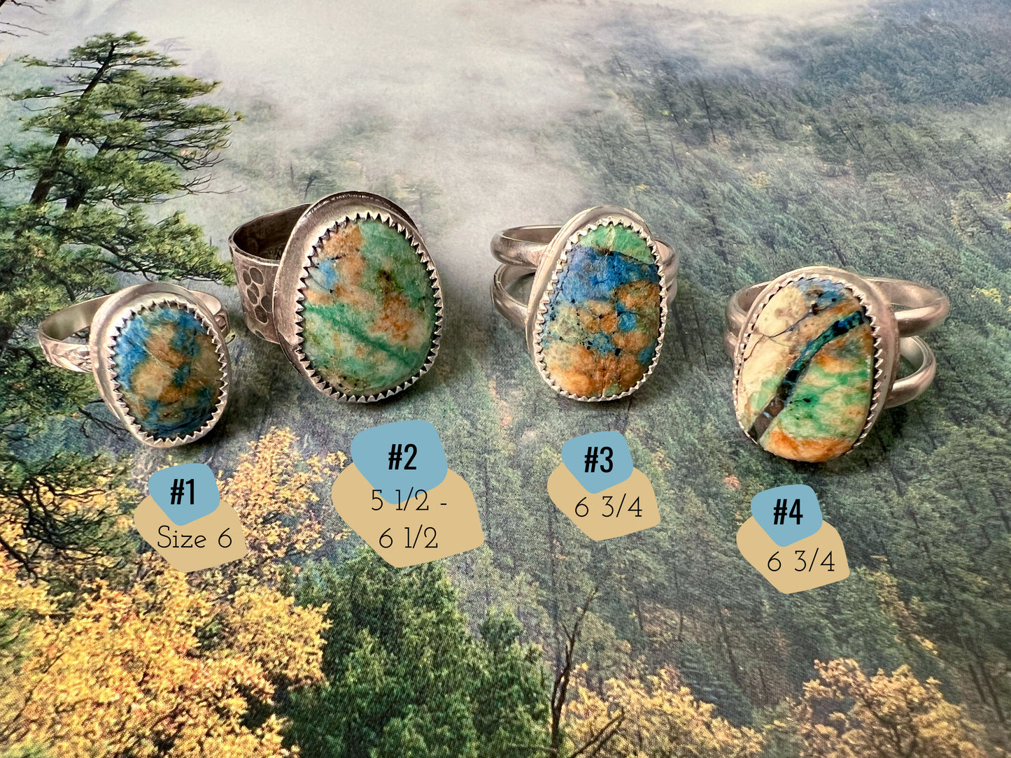 Handcrafted Azurite & Malachite Rings - Arizona Beauty